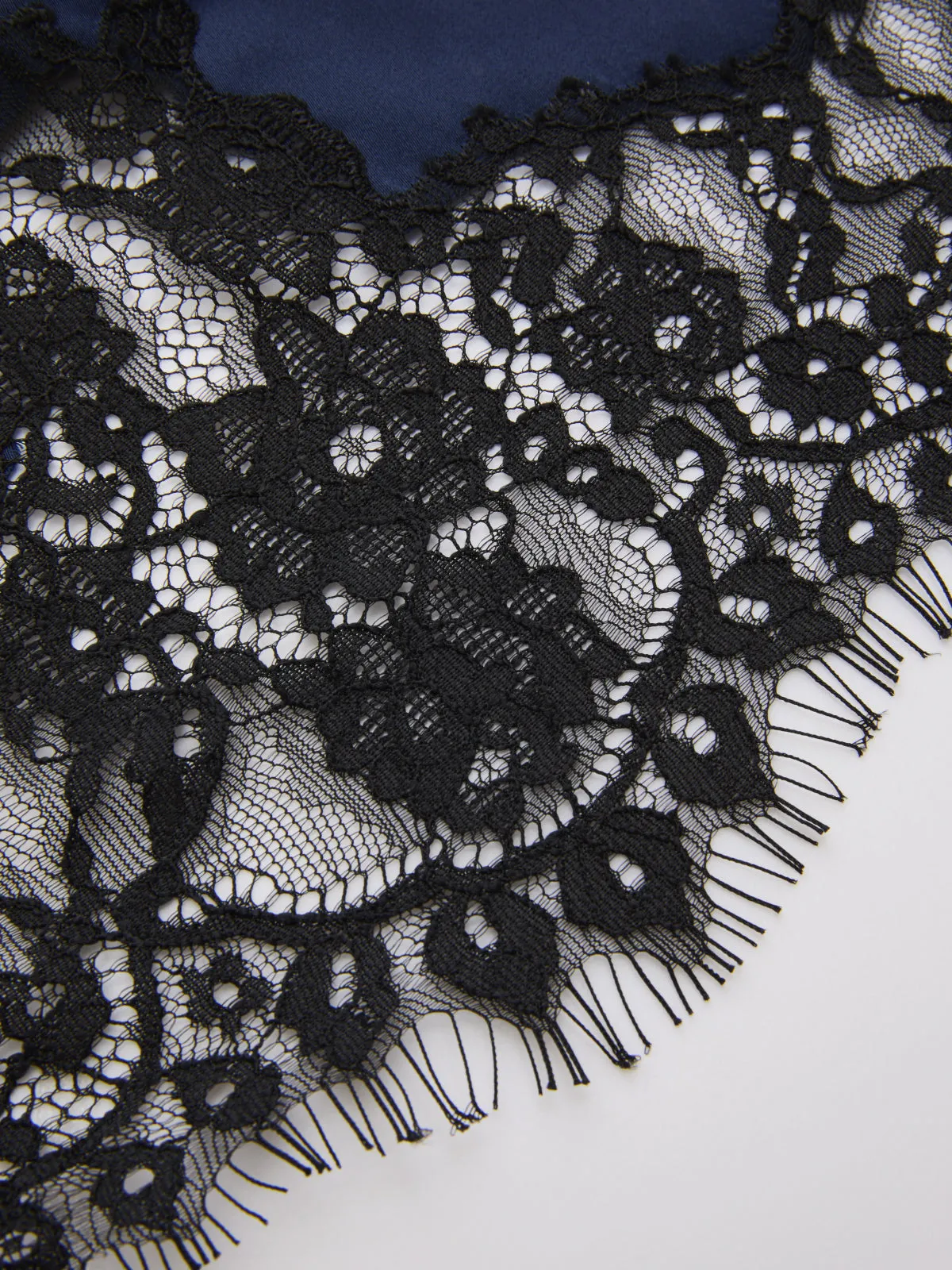 Lace Trim Satin Mini Dress sold by COMMENSE product image thumbnail 4