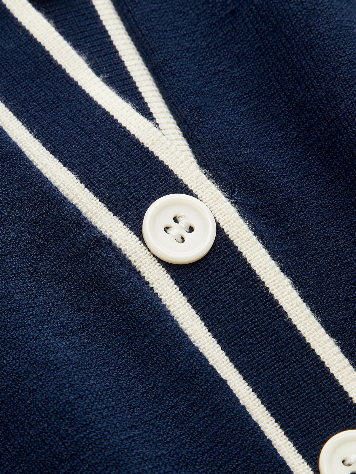 Contrast-Trim Cinched-Waist Knit Top sold by COMMENSE product image thumbnail 3