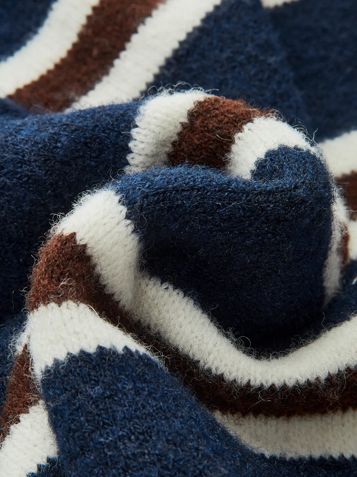 Shirt Panel Striped Polo Knit Sweater sold by COMMENSE product image thumbnail 5