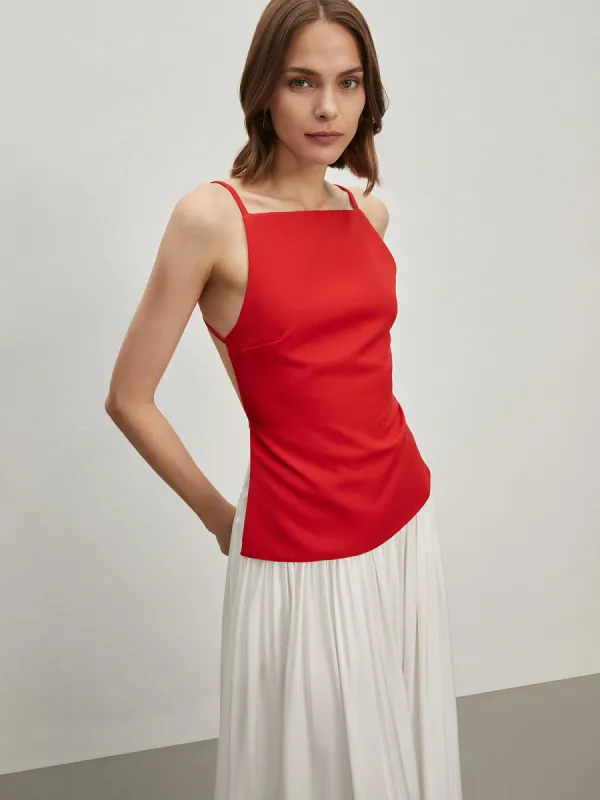 Backless Adjustable Strap Blouse sold by COMMENSE