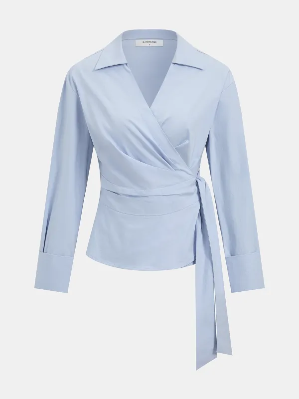 Tie-Waist Wrap Blouse made by COMMENSE