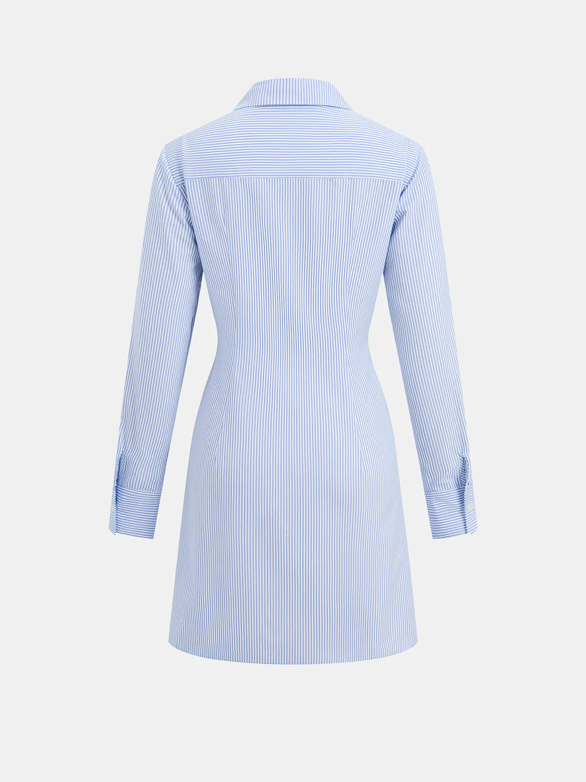 Knot-Front Striped Shirt Dress sold by COMMENSE product image thumbnail 2