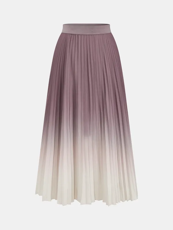 Gradient Pleated Maxi Skirt sold by COMMENSE