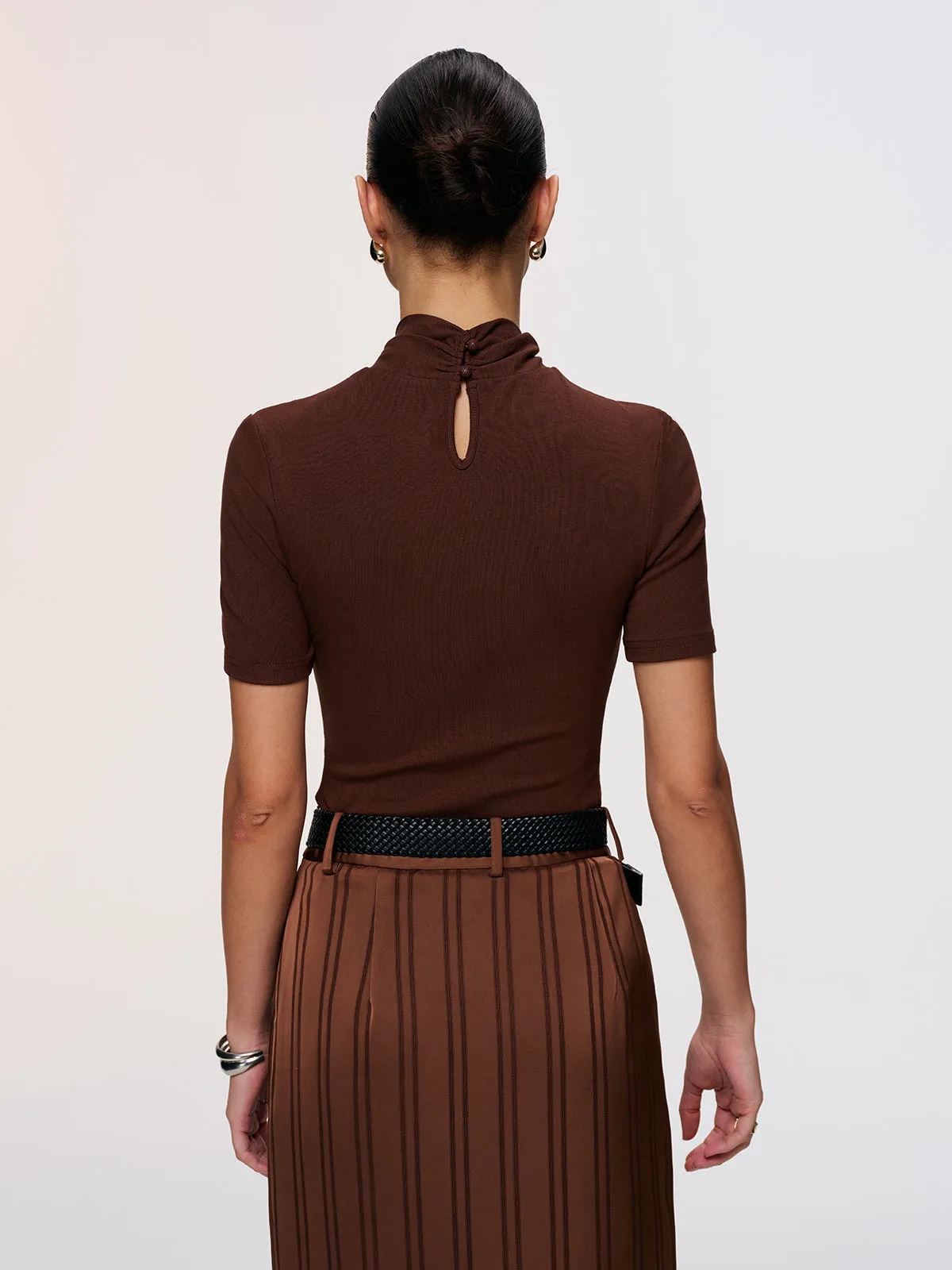 Twist-Front Short-Sleeve Top sold by COMMENSE product image thumbnail 5