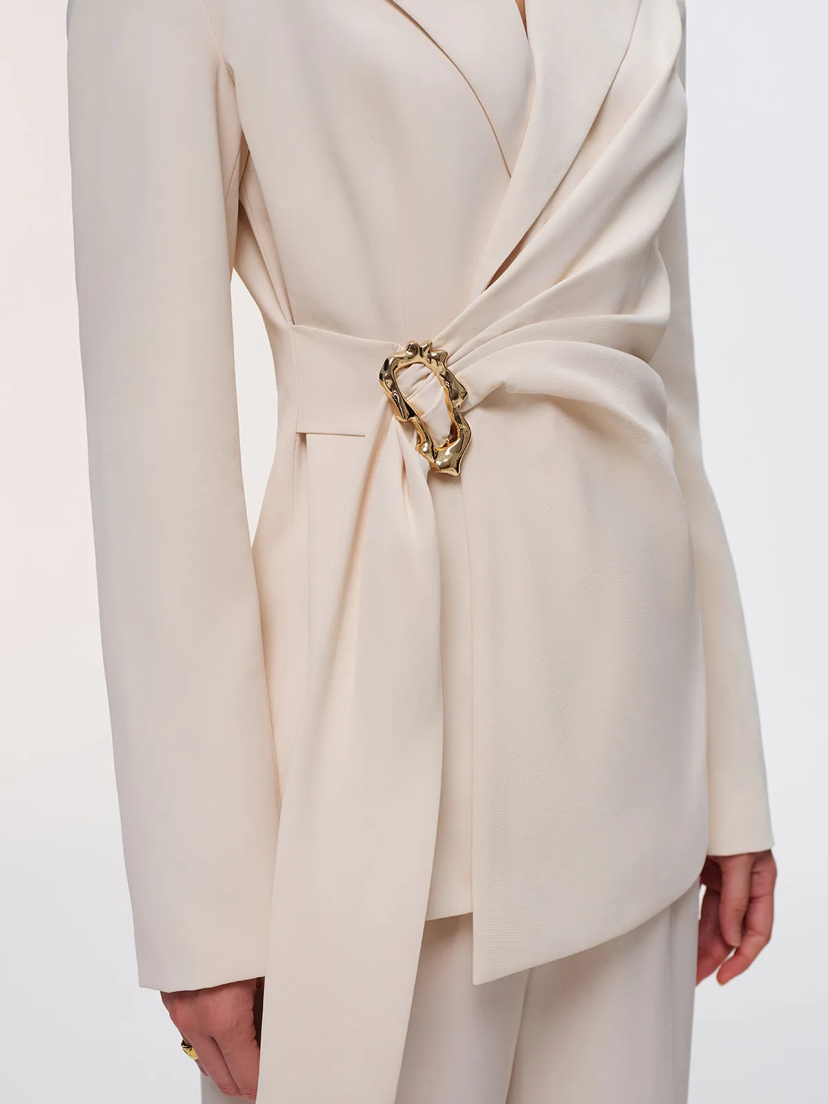 Metal Buckle Wrap-Front Blazer sold by COMMENSE product image thumbnail 2