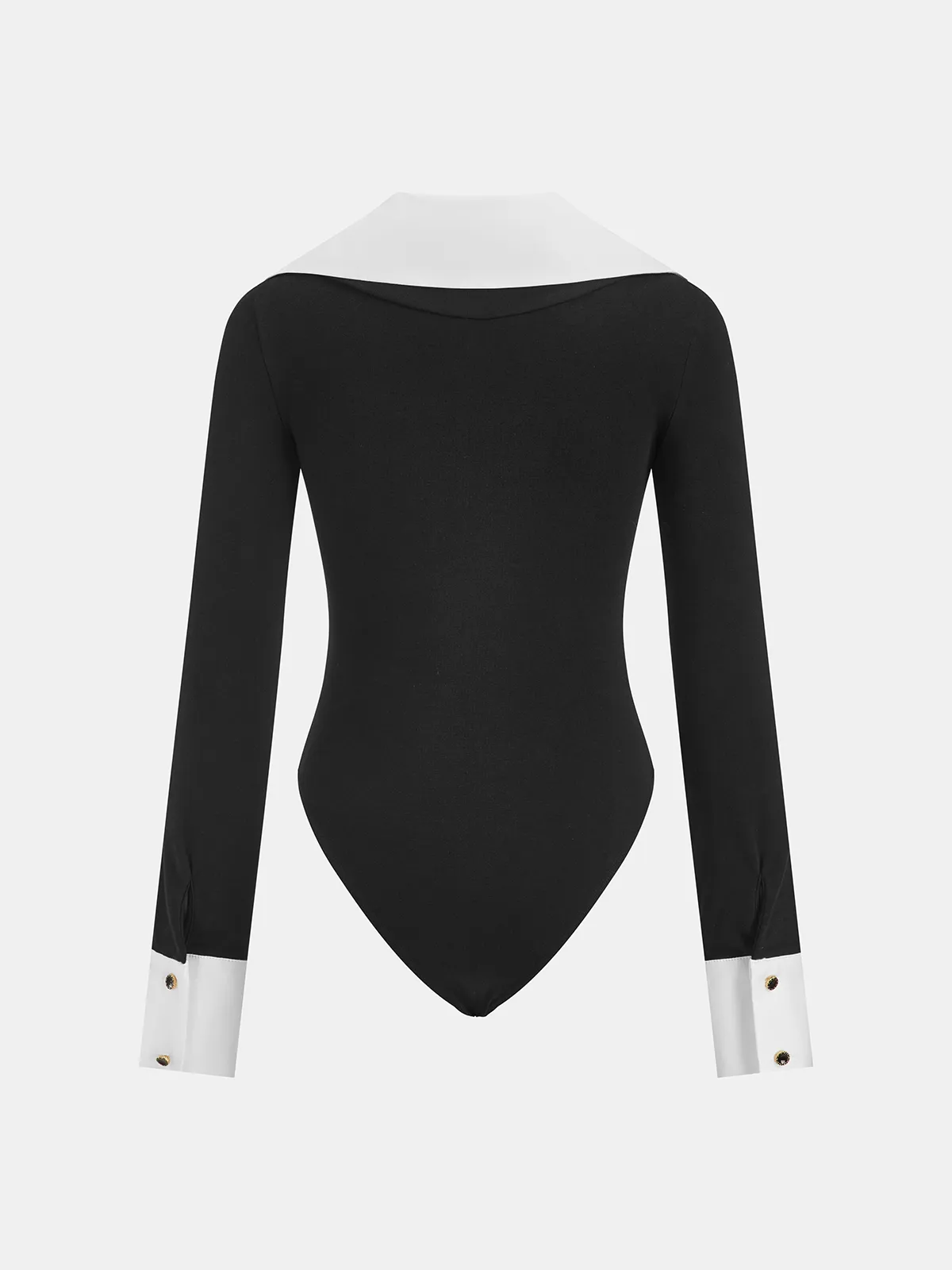 Contrast Collar Long-Sleeve Bodysuit sold by COMMENSE product image thumbnail 2