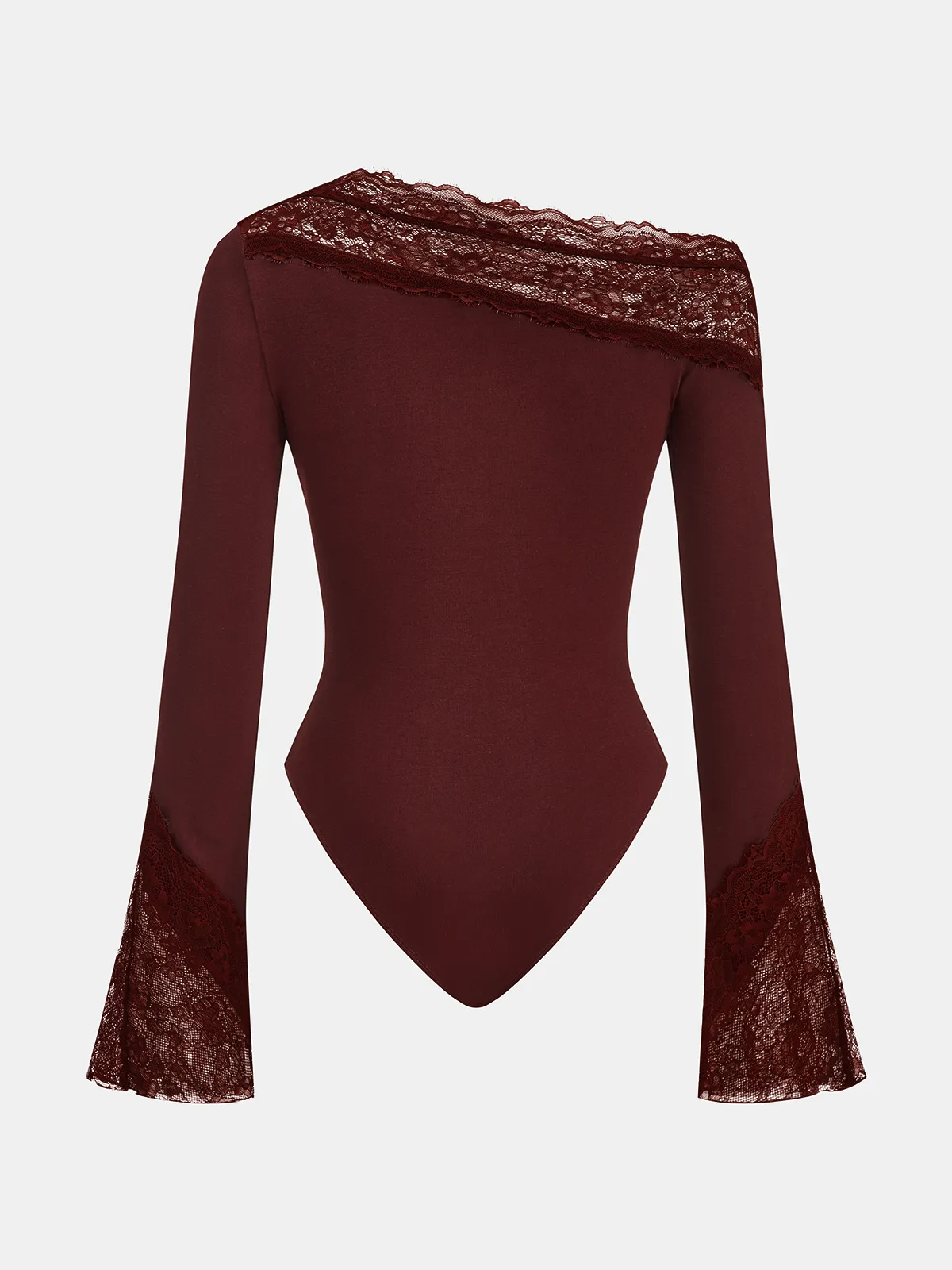 Lace Trim Bell Sleeve Off-Shoulder Bodysuit sold by COMMENSE product image thumbnail 2