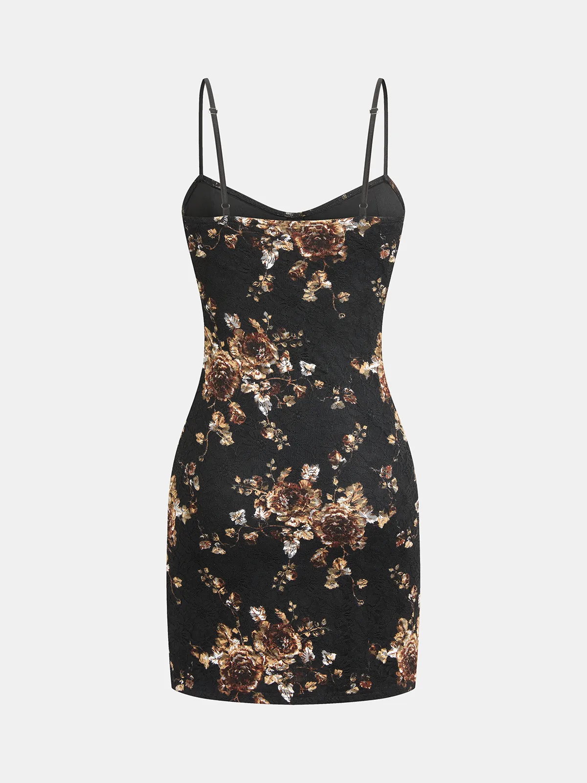 Floral Lace Cami Dress & Wrap Satin Skirt Set sold by COMMENSE product image thumbnail 3