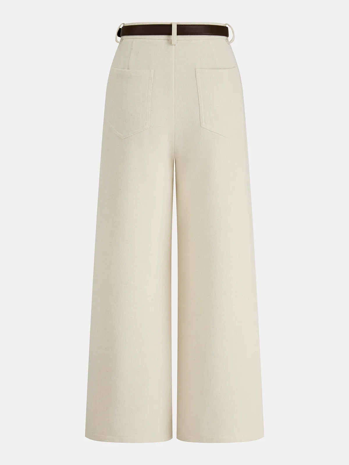 Belted Linen-Blend Wide-Leg Pants sold by COMMENSE product image thumbnail 2