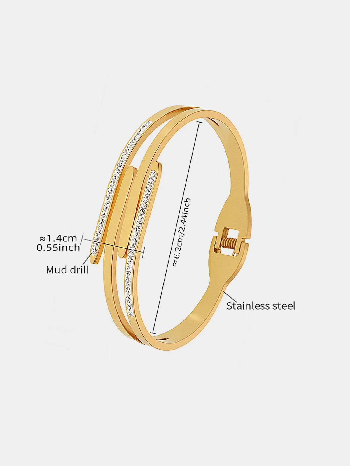 Zircon Accent Multi-Layer Cuff Bracelet sold by COMMENSE product image thumbnail 3