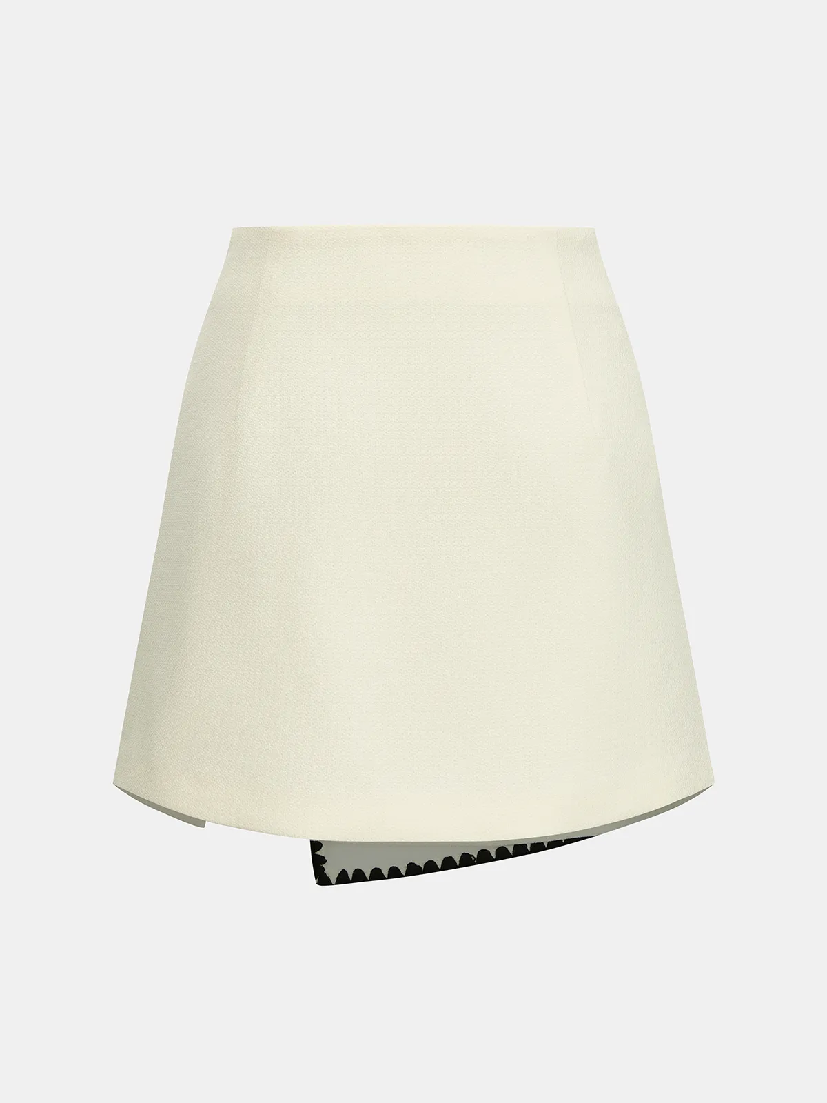 Scalloped Trim Asymmetrical Mini Skirt sold by COMMENSE product image thumbnail 2