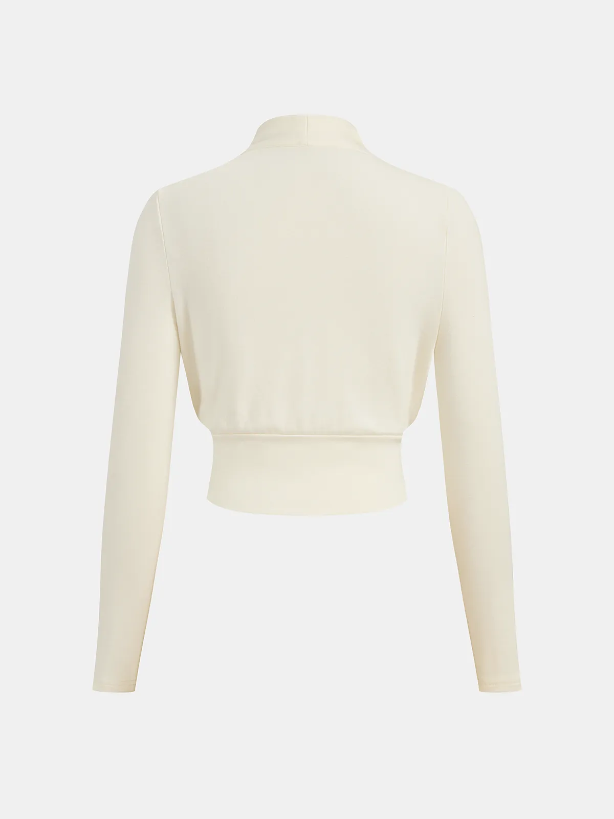 Wool-Blend Wrap Cinched Waist Top sold by COMMENSE product image thumbnail 2