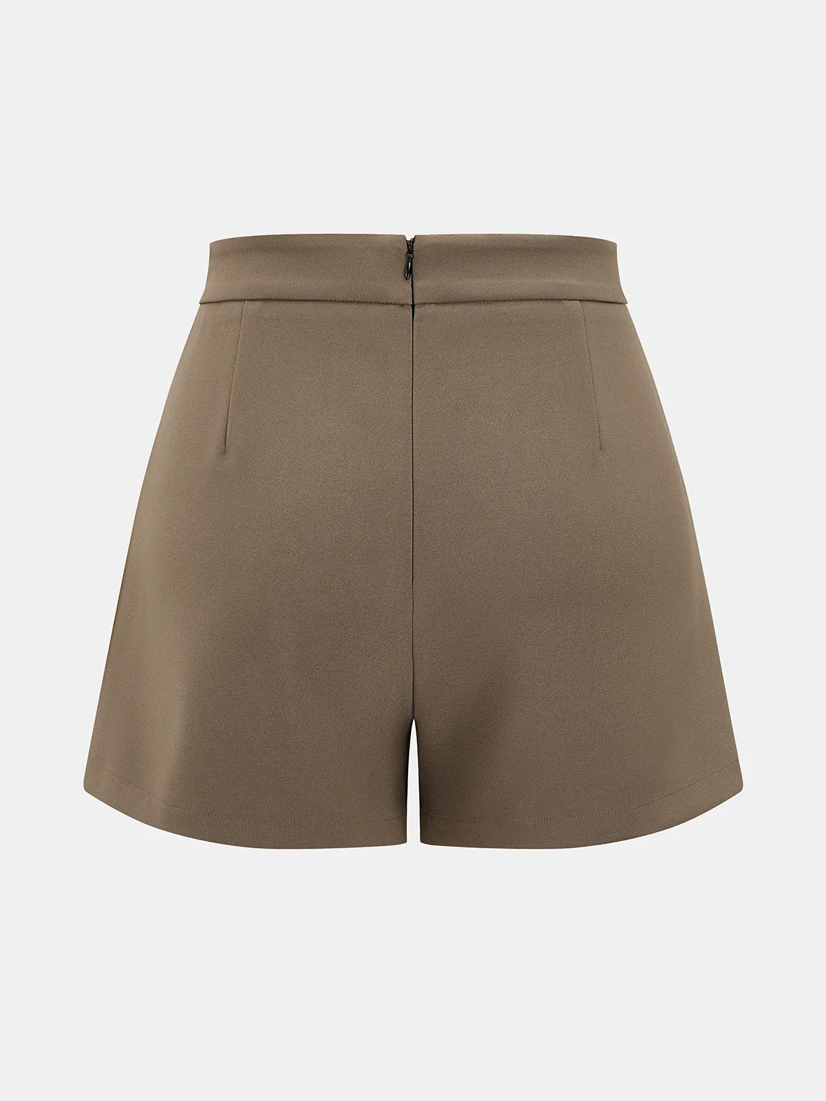 Metal Button Mid-Waist Pleated Shorts sold by COMMENSE product image thumbnail 2