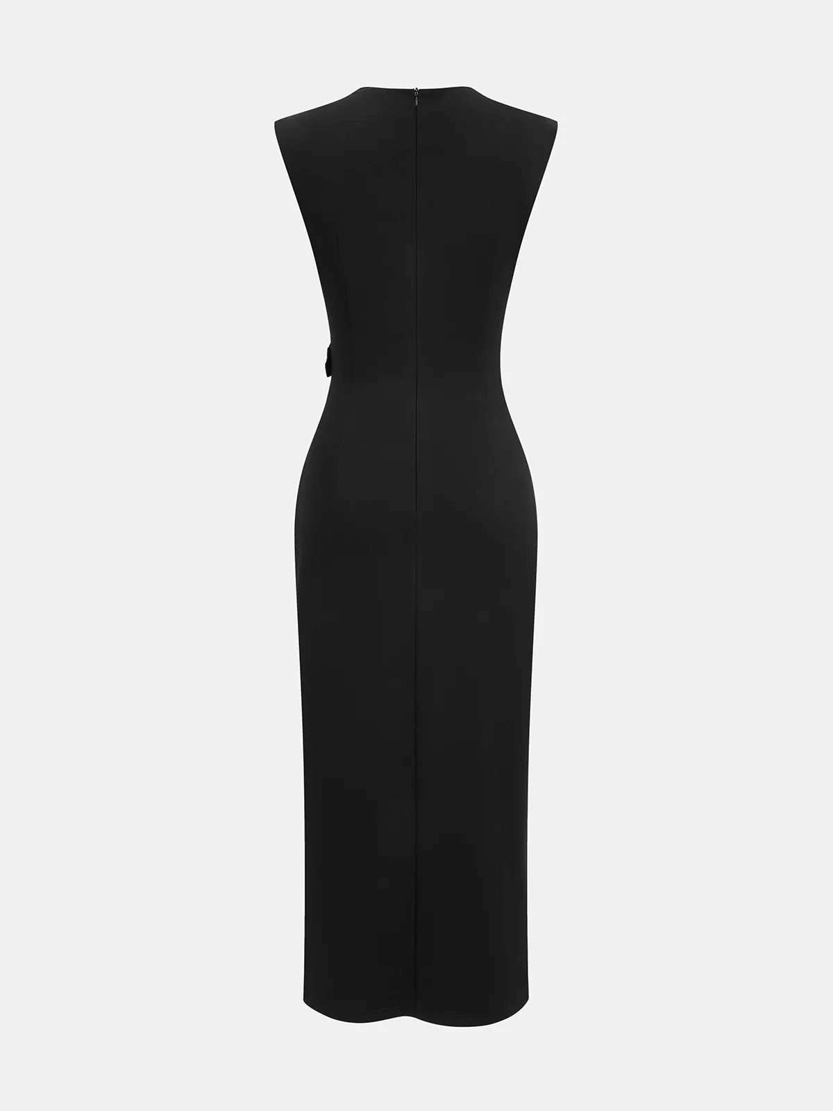 Metal Detail Slit Sleeveless Midi Dress sold by COMMENSE product image thumbnail 2
