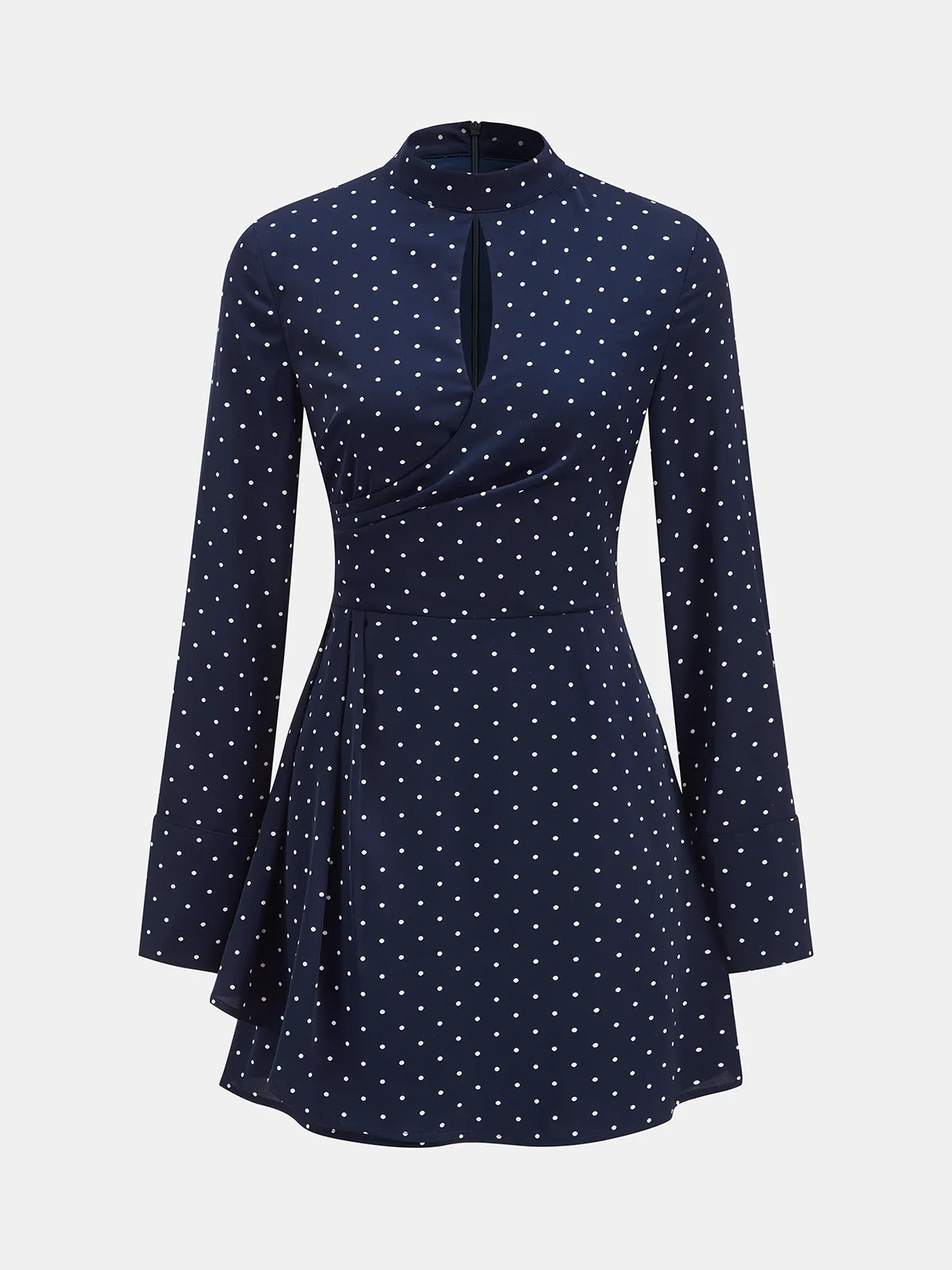 Keyhole Neckline Polka Dot Mini Dress sold by COMMENSE product image thumbnail 2