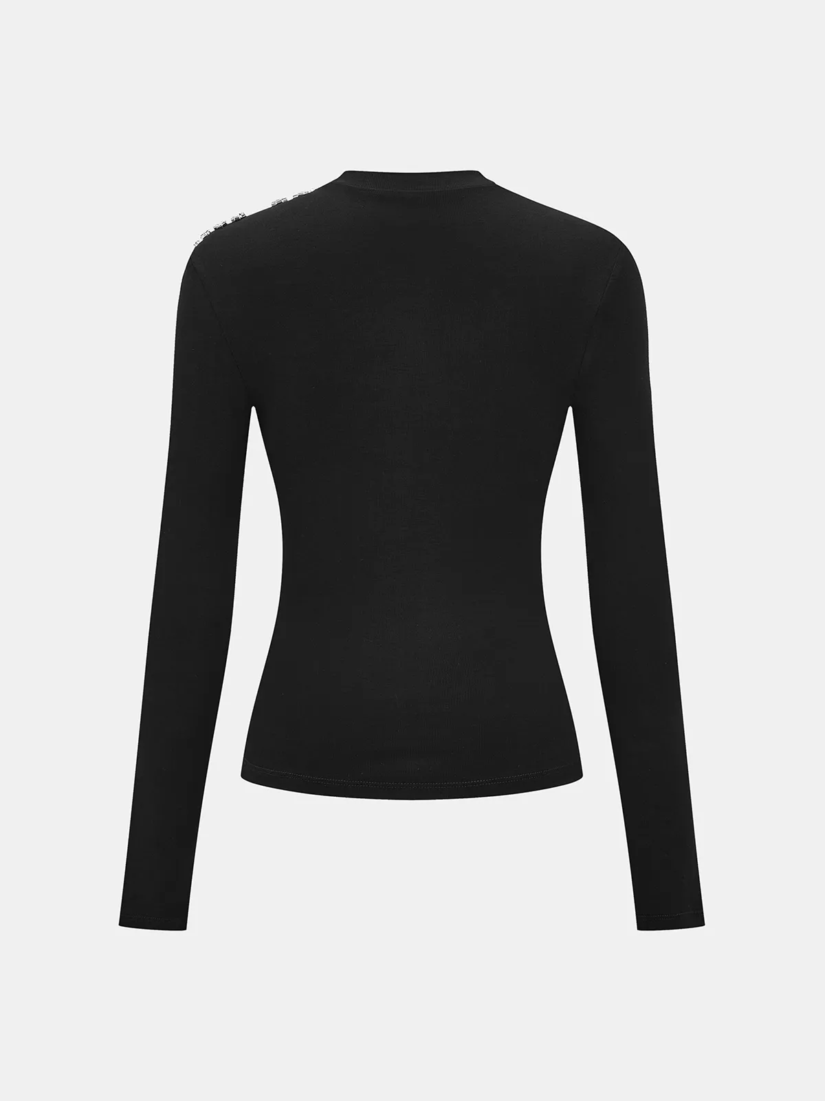 Crystal Detail Cold Shoulder Long-Sleeve Top sold by COMMENSE product image thumbnail 3