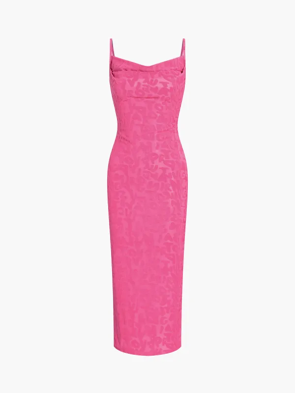 Alphabet Zippered Midi Dress made by COMMENSE