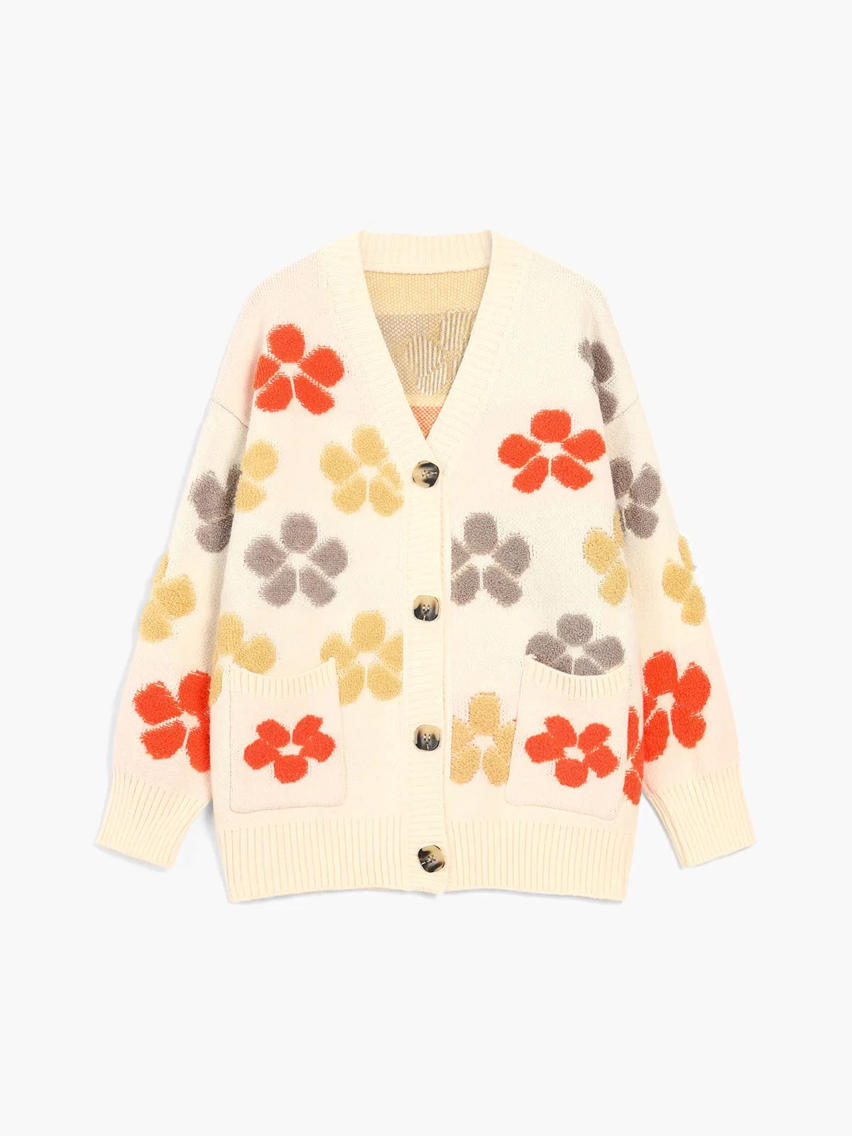 Oversized Floral Charm Cardigan sold by COMMENSE