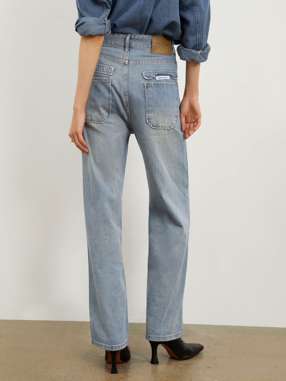 Relaxed Fit Denim Straight Leg Jeans sold by COMMENSE product image thumbnail 3