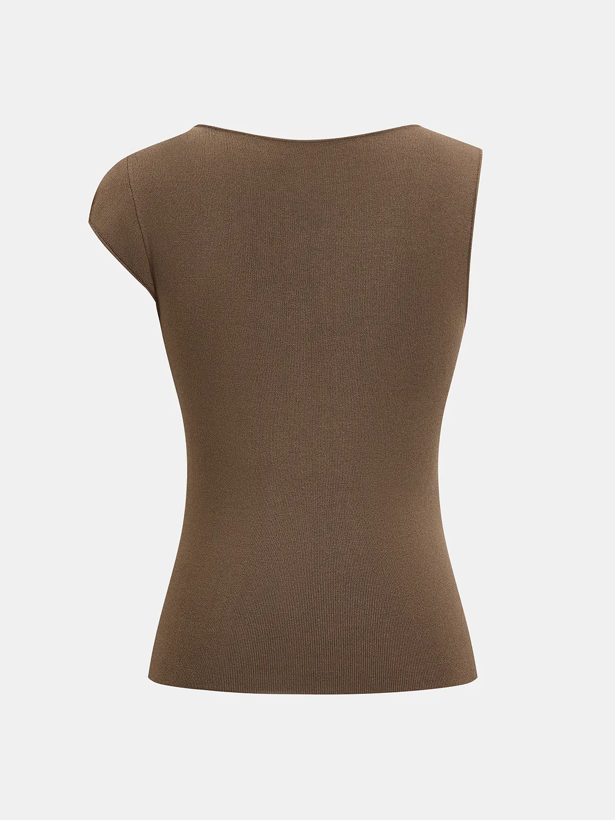 Metal Buckle Asymmetric Neckline Knit Top sold by COMMENSE product image thumbnail 3