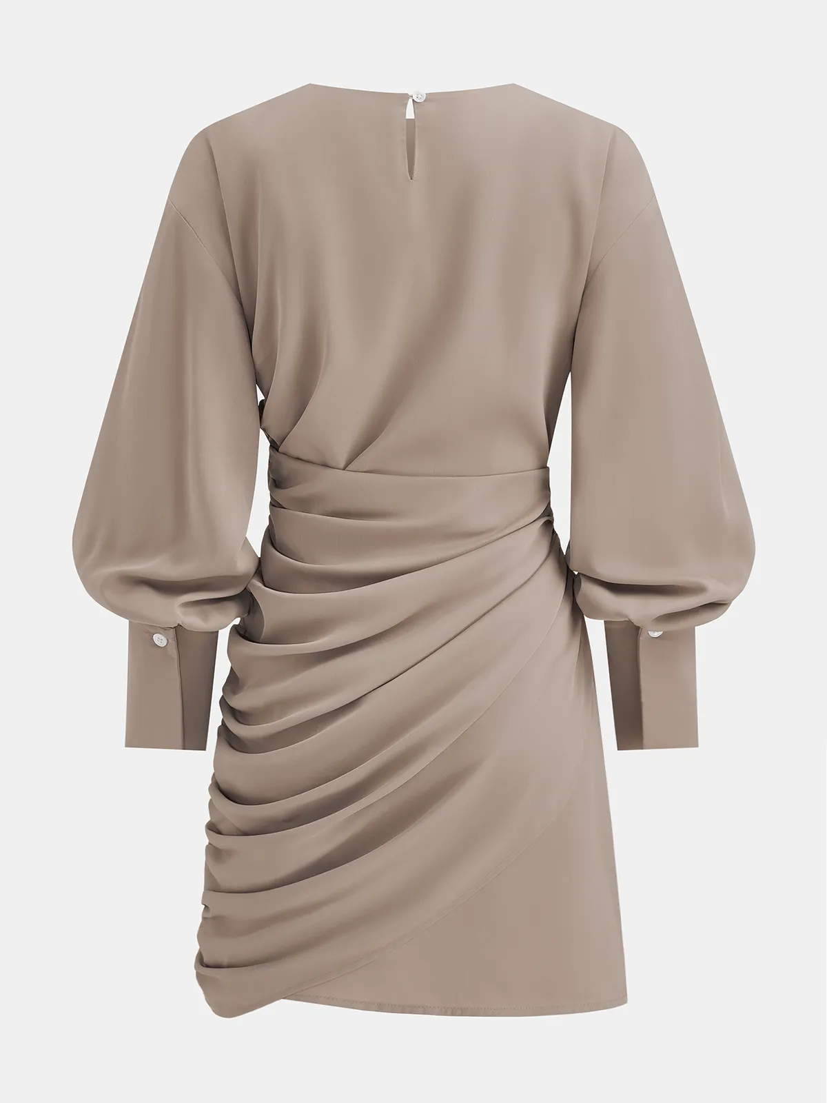 Bishop Sleeve Draped Mini Dress sold by COMMENSE product image thumbnail 2