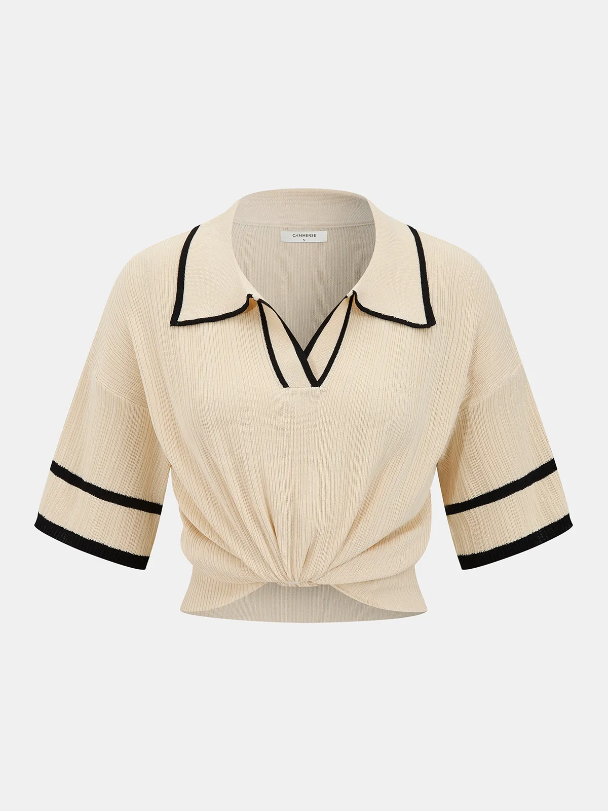 Contrast Trim Polo Top & Drawstring Pant Set sold by COMMENSE product image thumbnail 2