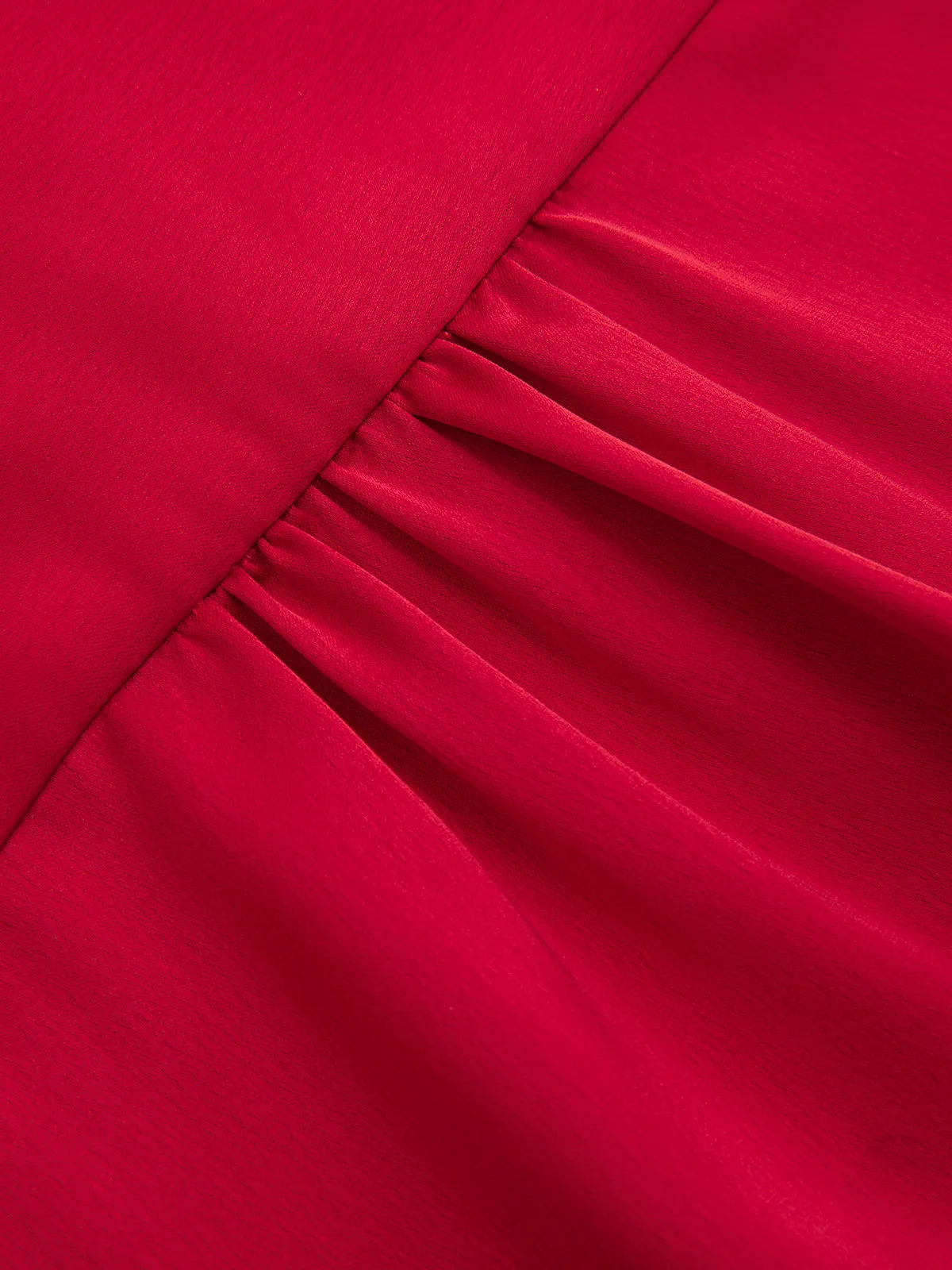 Satin Tie Neck Button Front Long Sleeve Blouse sold by COMMENSE product image thumbnail 5