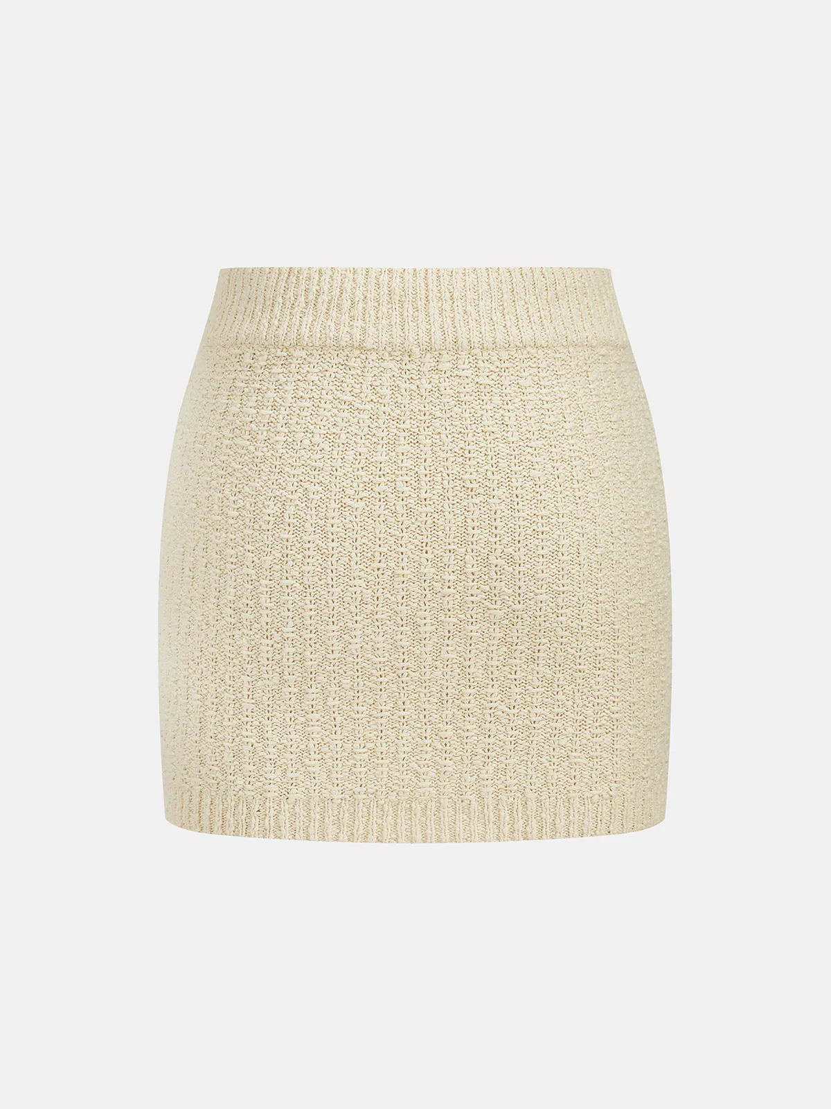 Textured Knit Top & Drawstring Mini Skirt Set sold by COMMENSE product image thumbnail 5