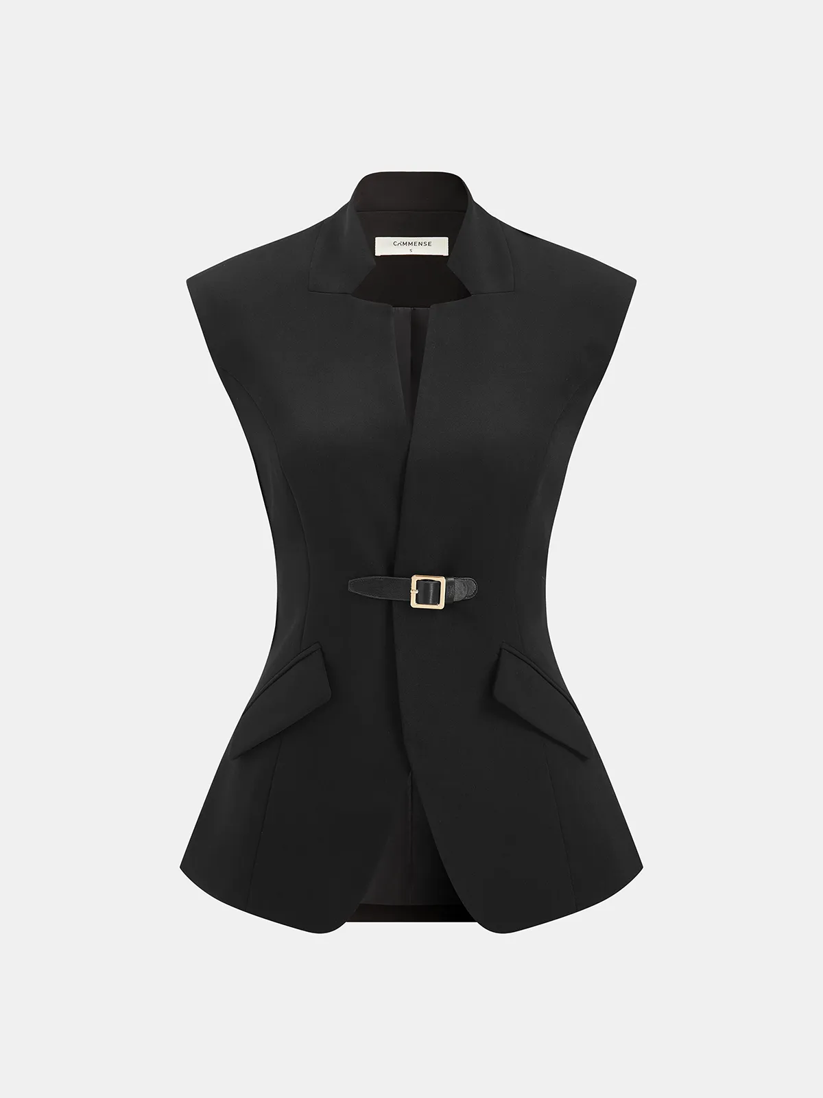 Notch Lapel Buckle Detail Blazer Vest sold by COMMENSE product image thumbnail 2