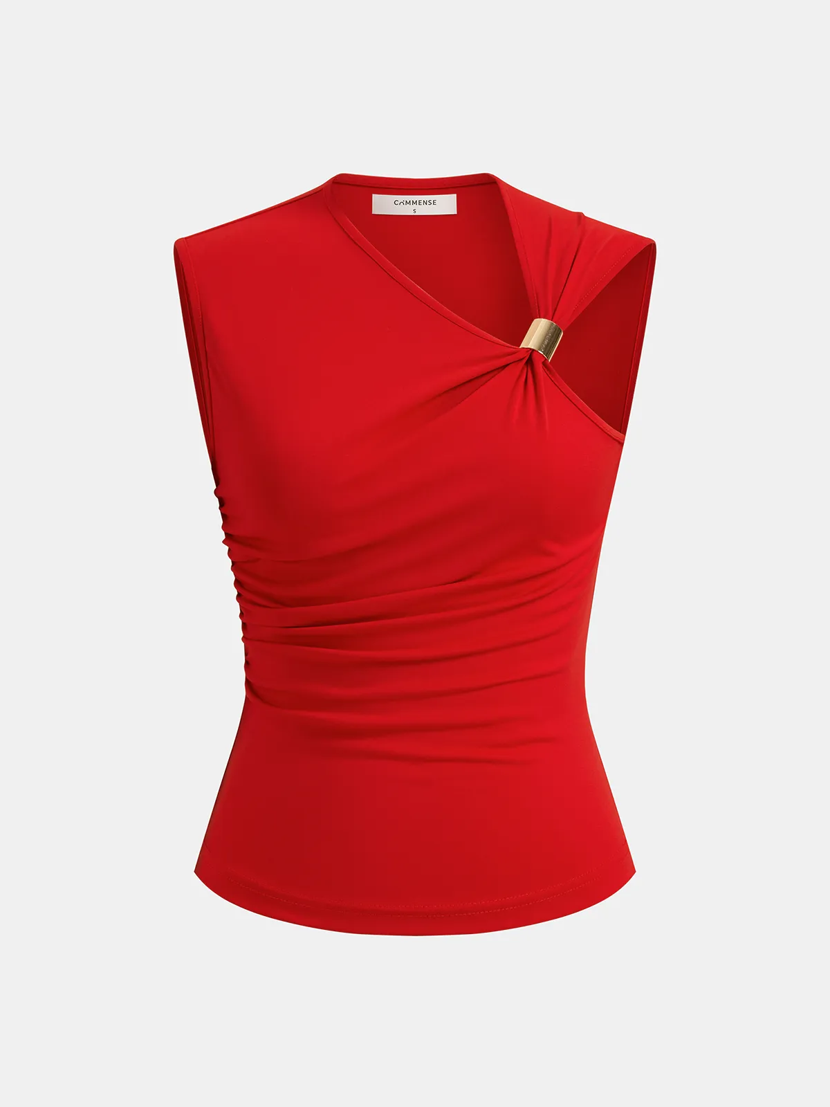 Asymmetric Ruched Top & Drawstring Pants Set sold by COMMENSE product image thumbnail 2