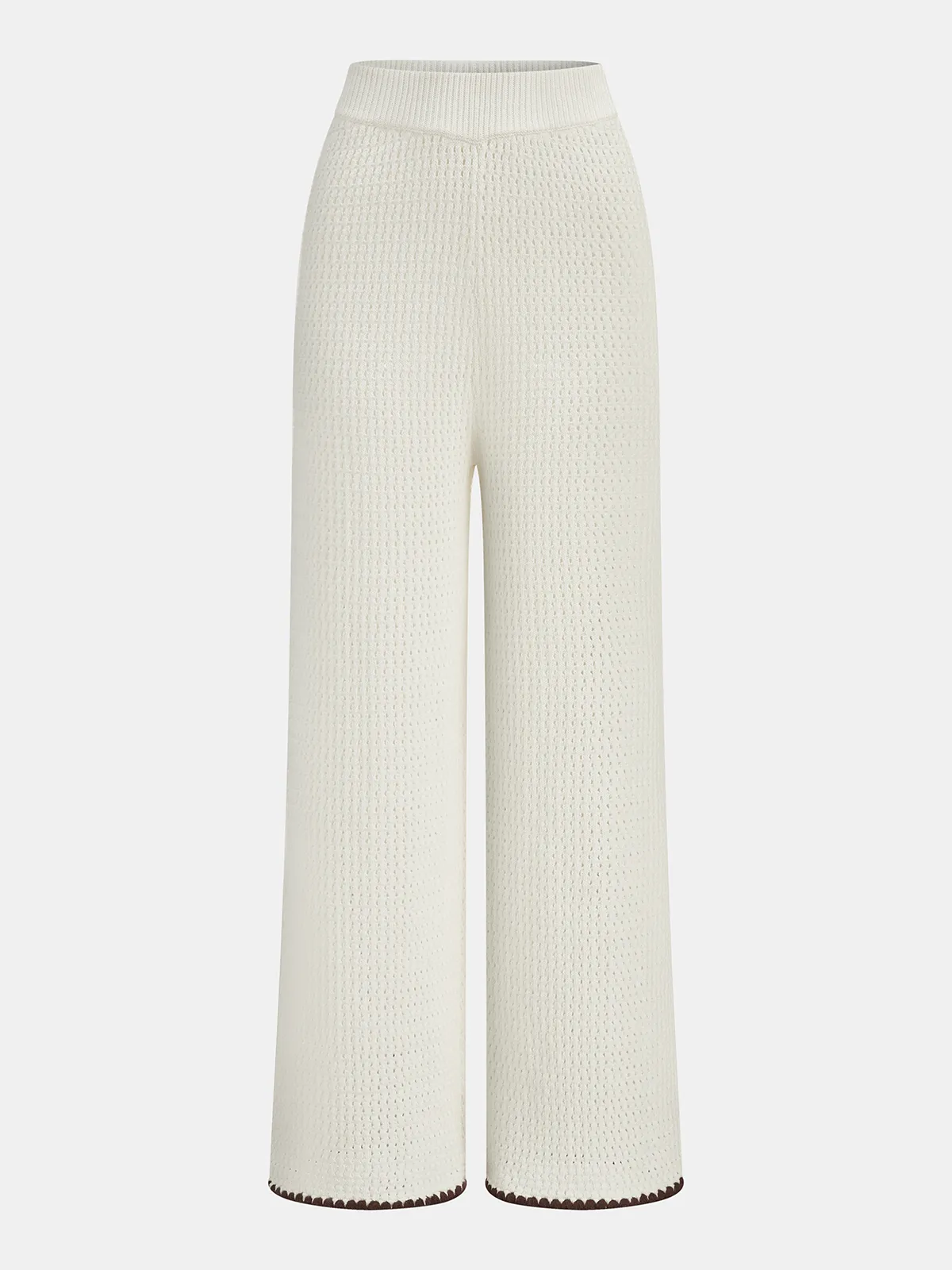 Contrast Trim Knit Vest & Wide-Leg Pants Set sold by COMMENSE product image thumbnail 4