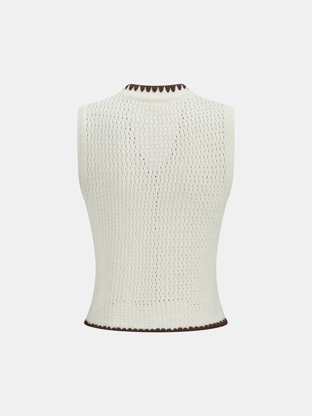 Contrast Trim Knit Vest & Wide-Leg Pants Set sold by COMMENSE product image thumbnail 3