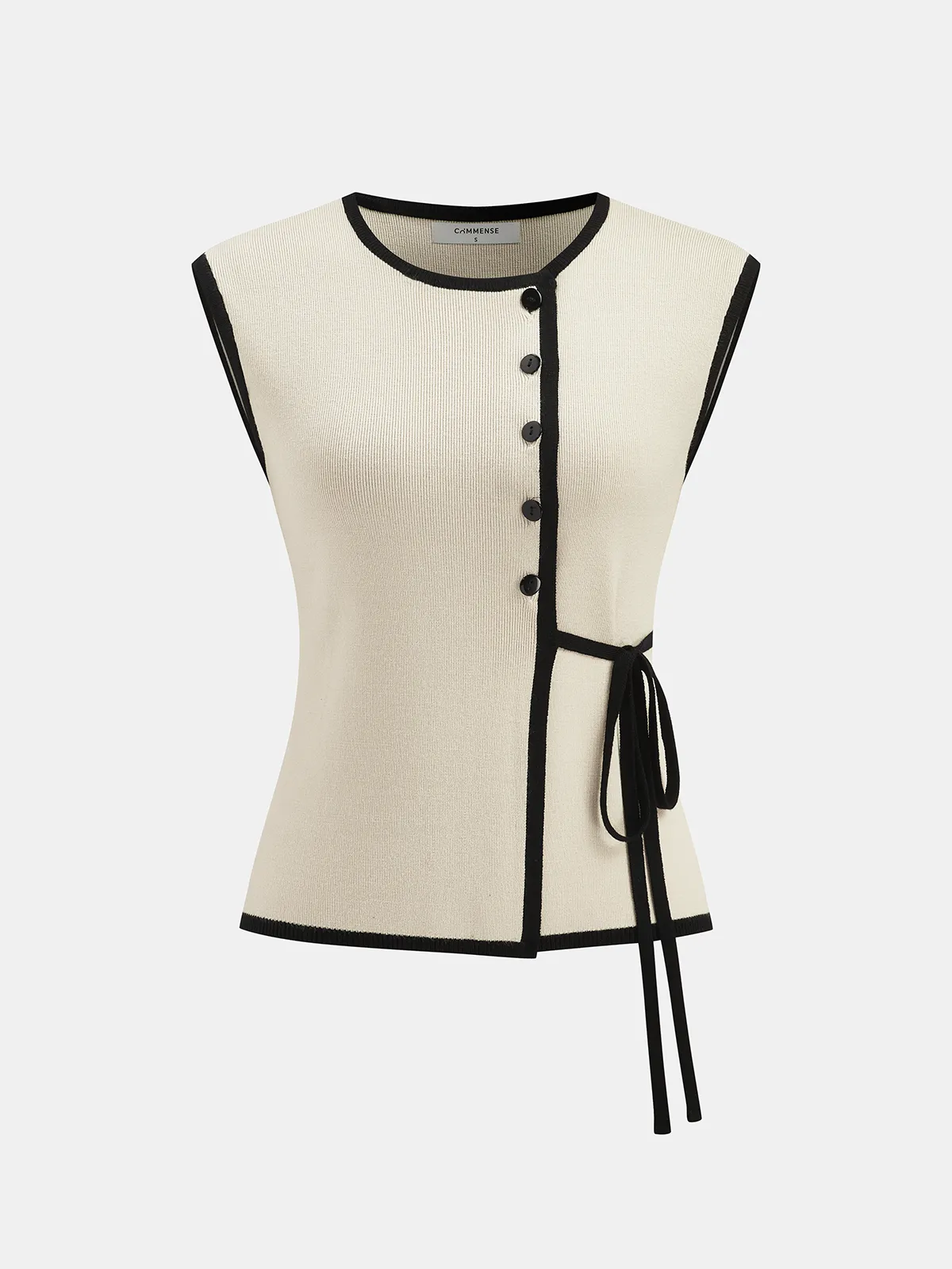 Contrast Trim Sleeveless Knit Top sold by COMMENSE product image thumbnail 2