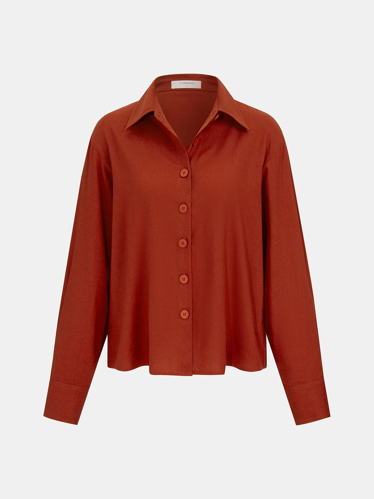 Linen-Blend Knot-Front Shirt & Mini Skirt Set sold by COMMENSE product image thumbnail 4