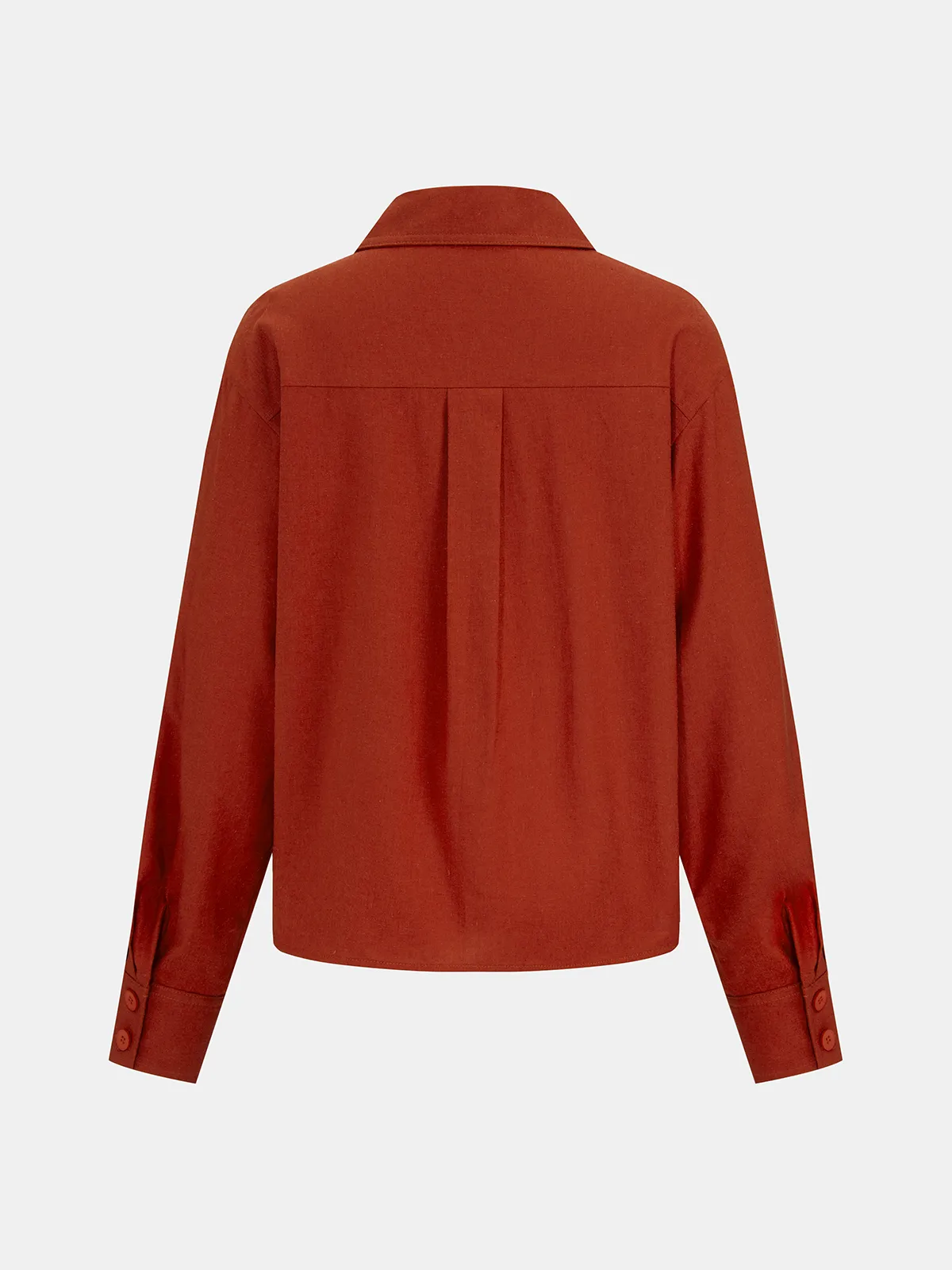 Linen-Blend Knot-Front Shirt & Mini Skirt Set sold by COMMENSE product image thumbnail 5