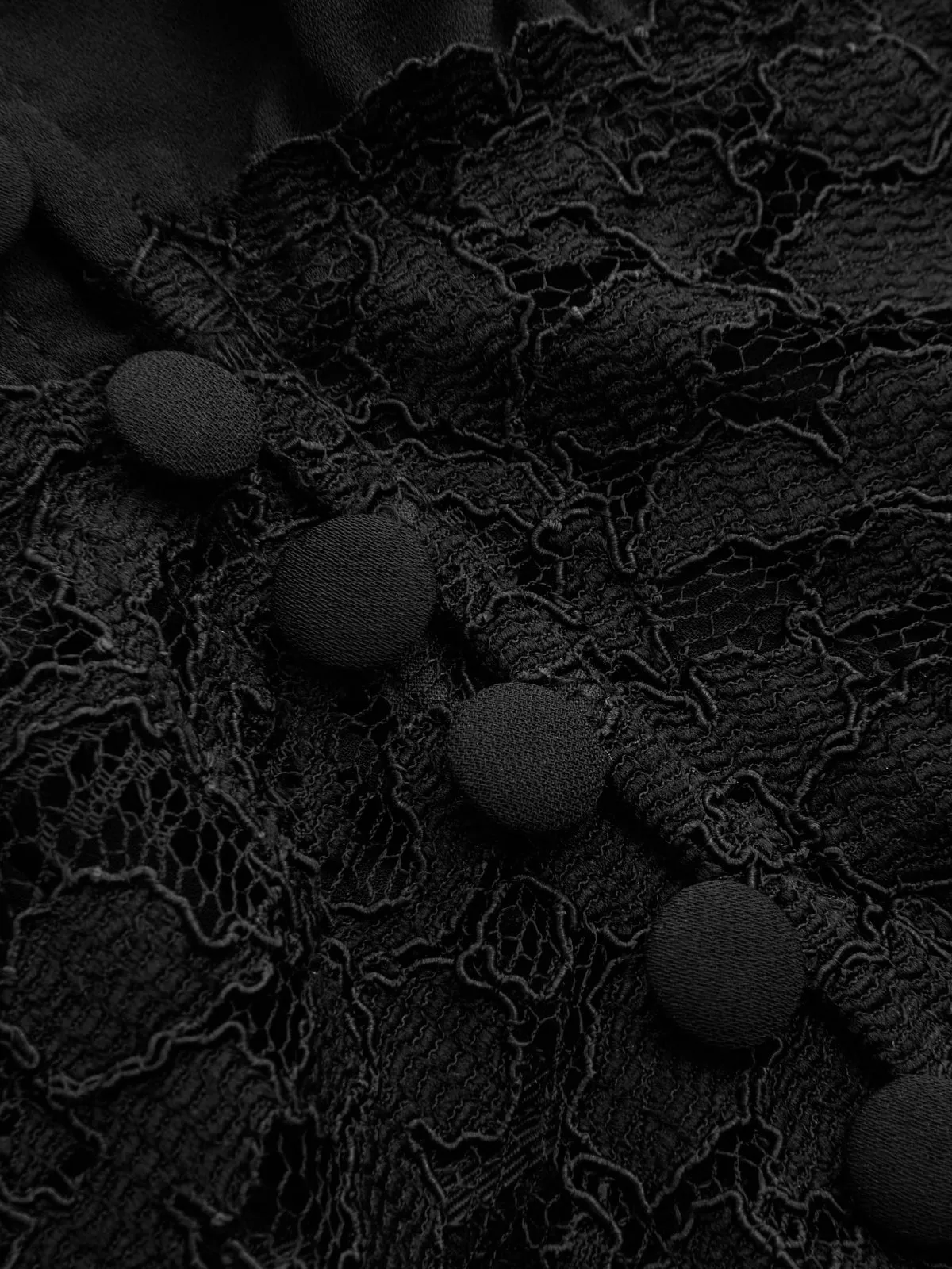 Lace-Paneled Bell-Sleeve Peplum Blouse sold by COMMENSE product image thumbnail 4