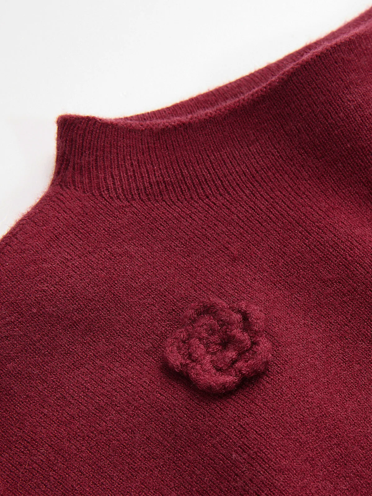 3D Floral Sleeveless Mock Neck Top sold by COMMENSE product image thumbnail 4