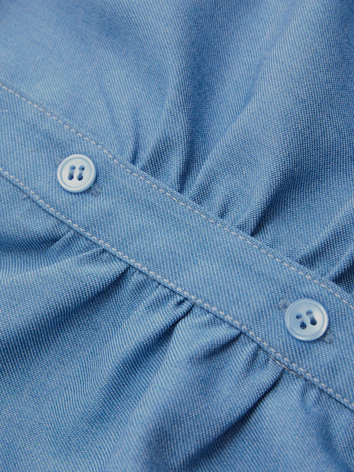 Button-Front Ruched Sleeveless Shirt sold by COMMENSE product image thumbnail 4