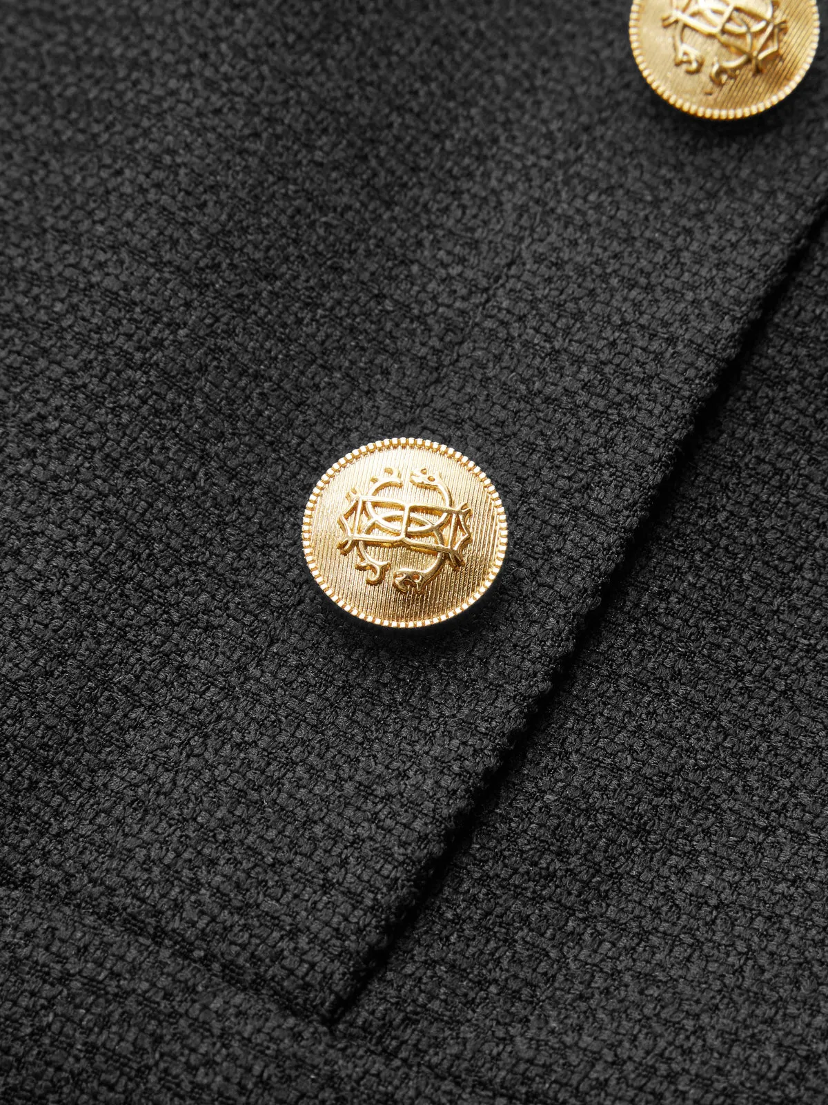 Sheer Sleeve Metal Detail Tweed Mini Dress sold by COMMENSE product image thumbnail 4