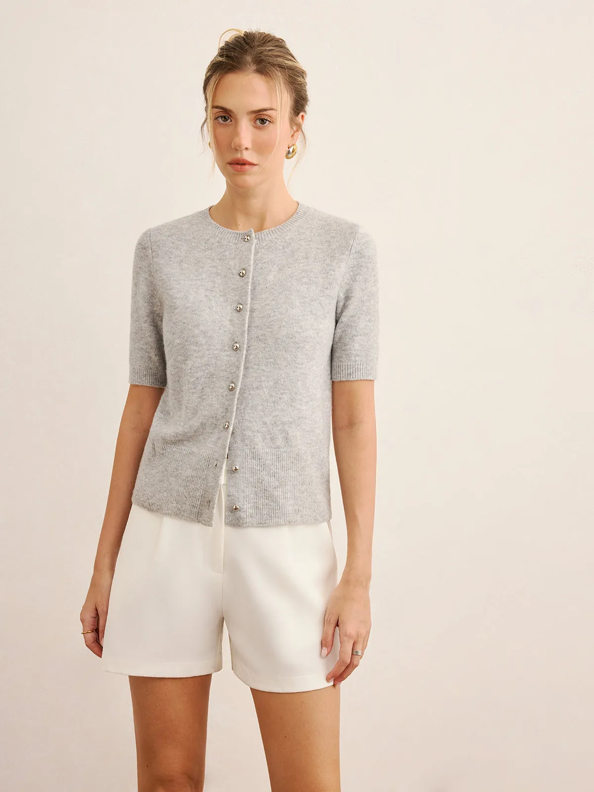 Short-Sleeve Knit Cardigan sold by COMMENSE product image thumbnail 4