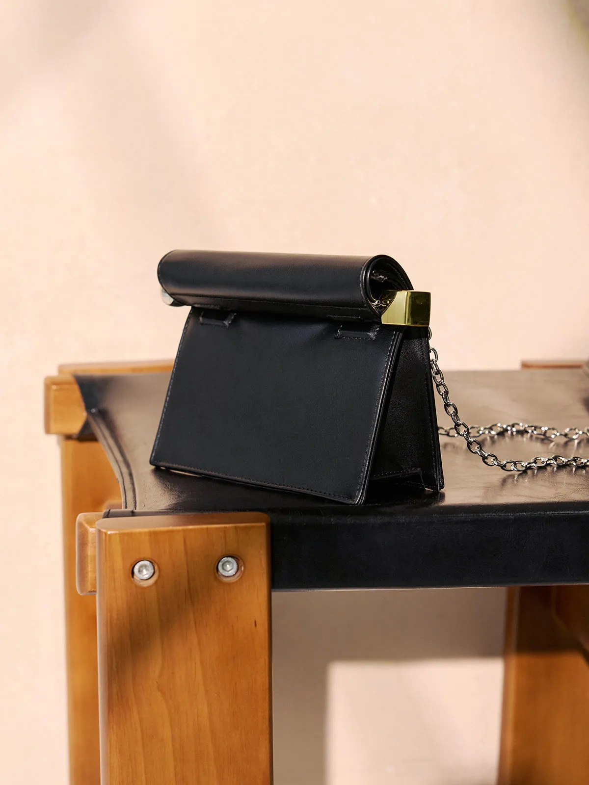 Metal Accent Roll-Top Clutch Bag sold by COMMENSE product image thumbnail 2