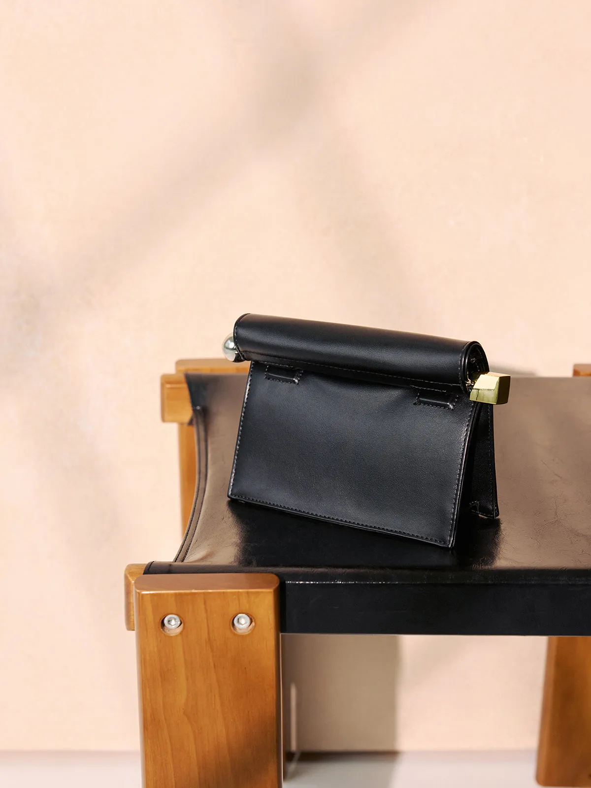 Metal Accent Roll-Top Clutch Bag sold by COMMENSE product image thumbnail 3