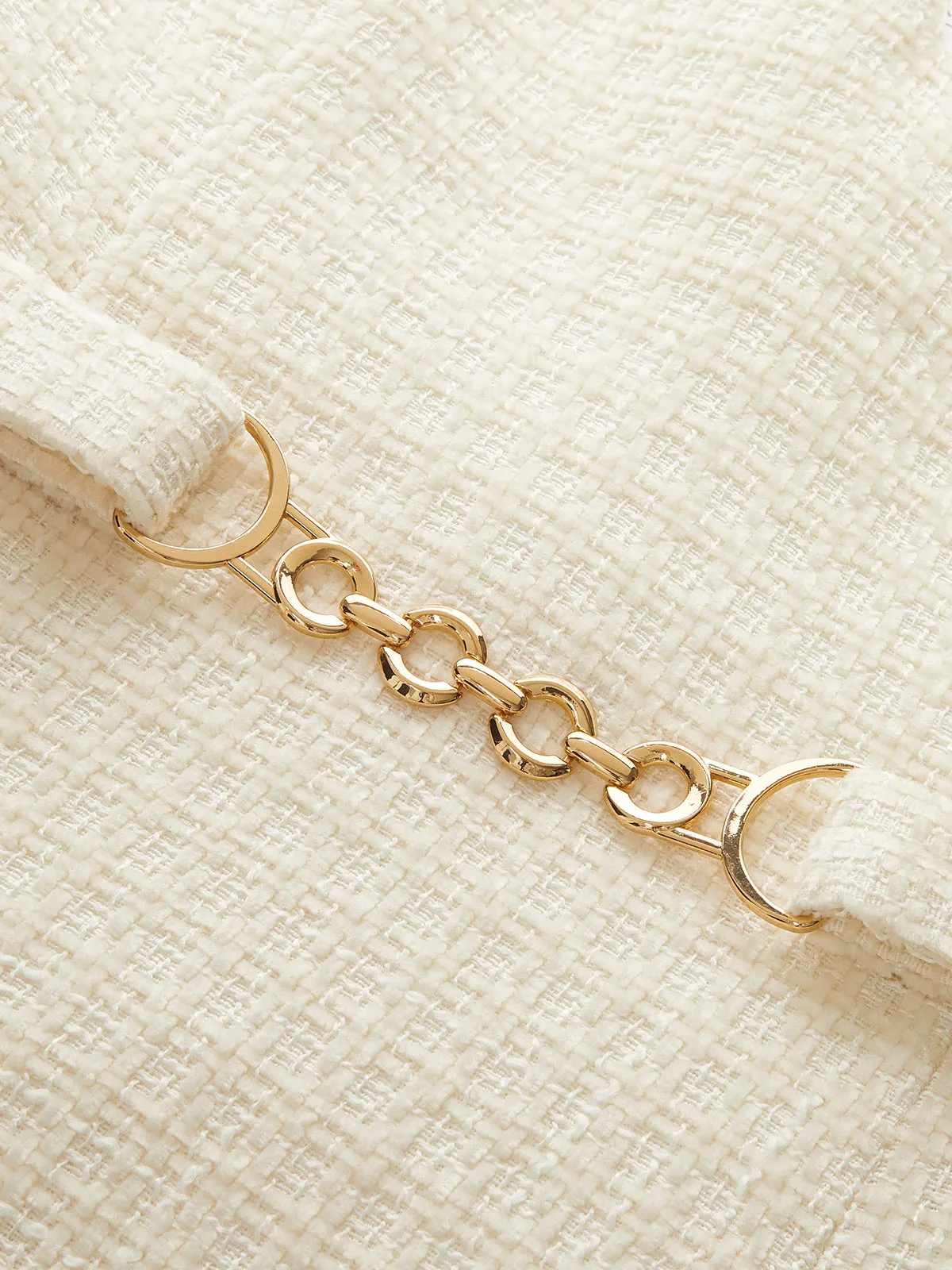 Tweed Sleeveless V-Neck Belted Mini Dress sold by COMMENSE product image thumbnail 4