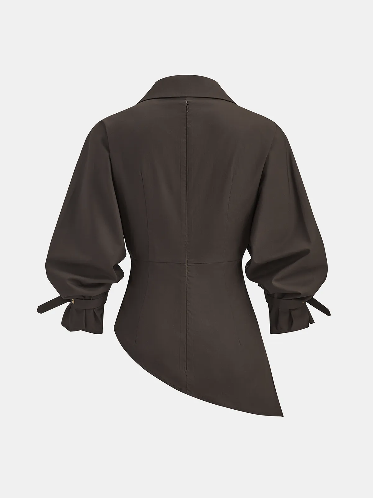 Tencel-Blend Asymmetric Wrap Blouse sold by COMMENSE product image thumbnail 2