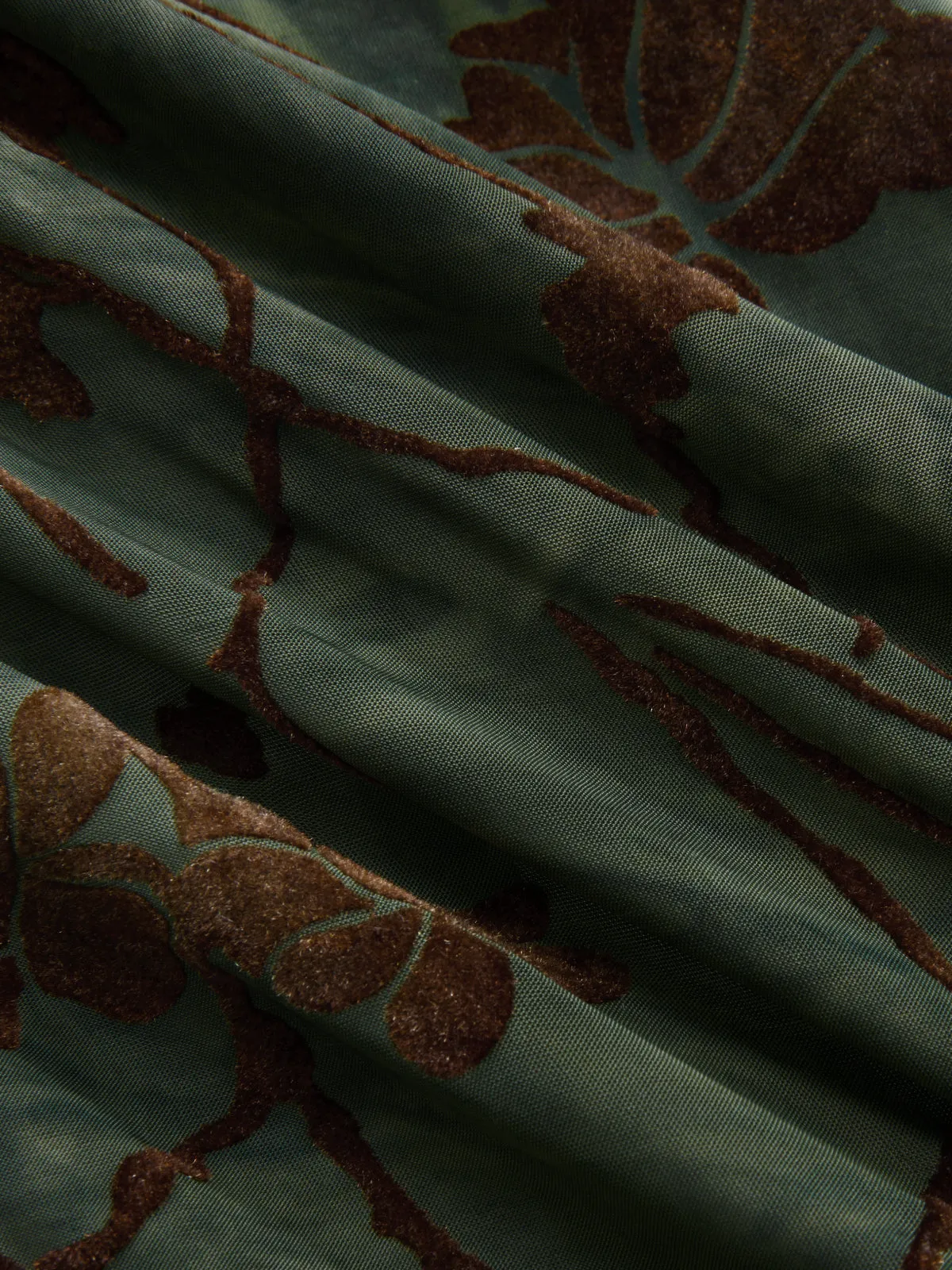 Flocked Floral Cowl Neck Cami Top sold by COMMENSE product image thumbnail 3