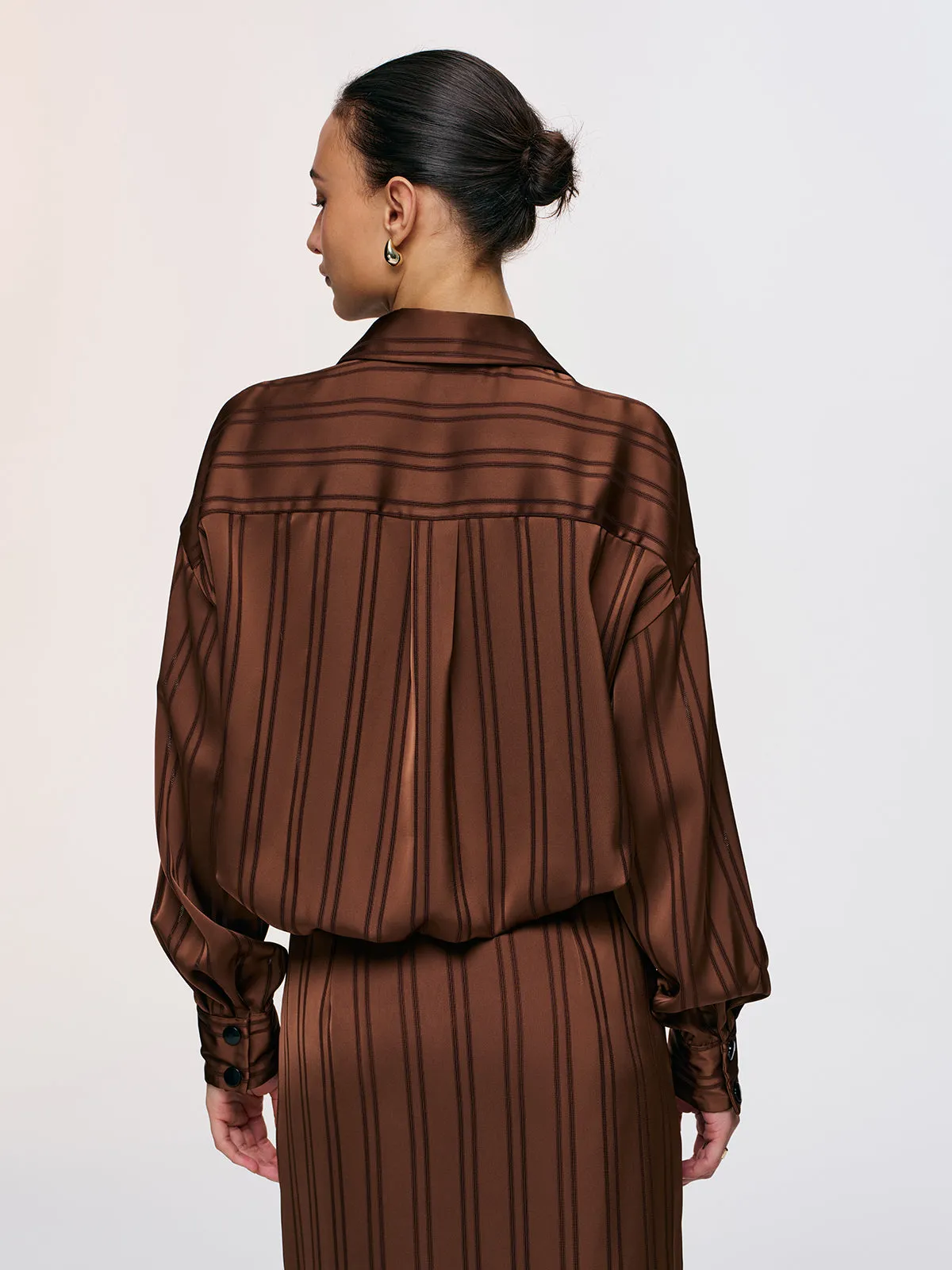 Striped Shirt & Midi Skirt Set sold by COMMENSE product image thumbnail 5