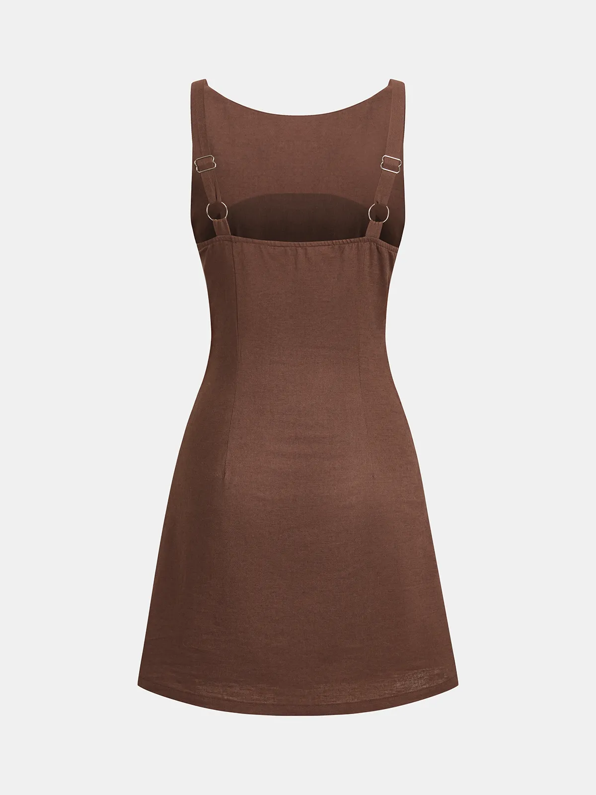 Cotton Linen Sleeveless Ruched Mini Dress sold by COMMENSE product image thumbnail 3