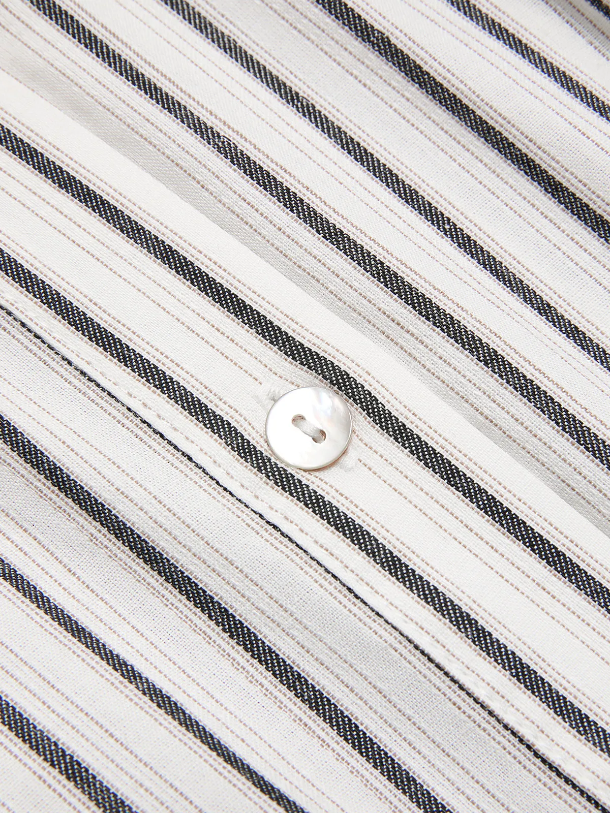 Striped Collared Sleeveless Tie Waist Midi Dress sold by COMMENSE product image thumbnail 5