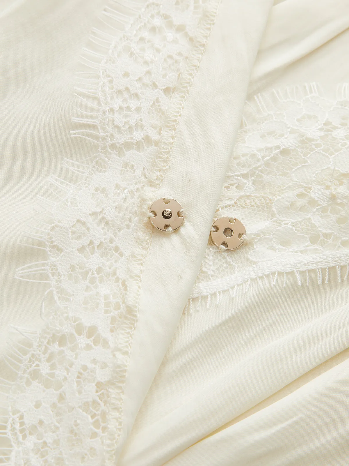 Lace Trim Smocked Waist Long Sleeve Blouse sold by COMMENSE product image thumbnail 5