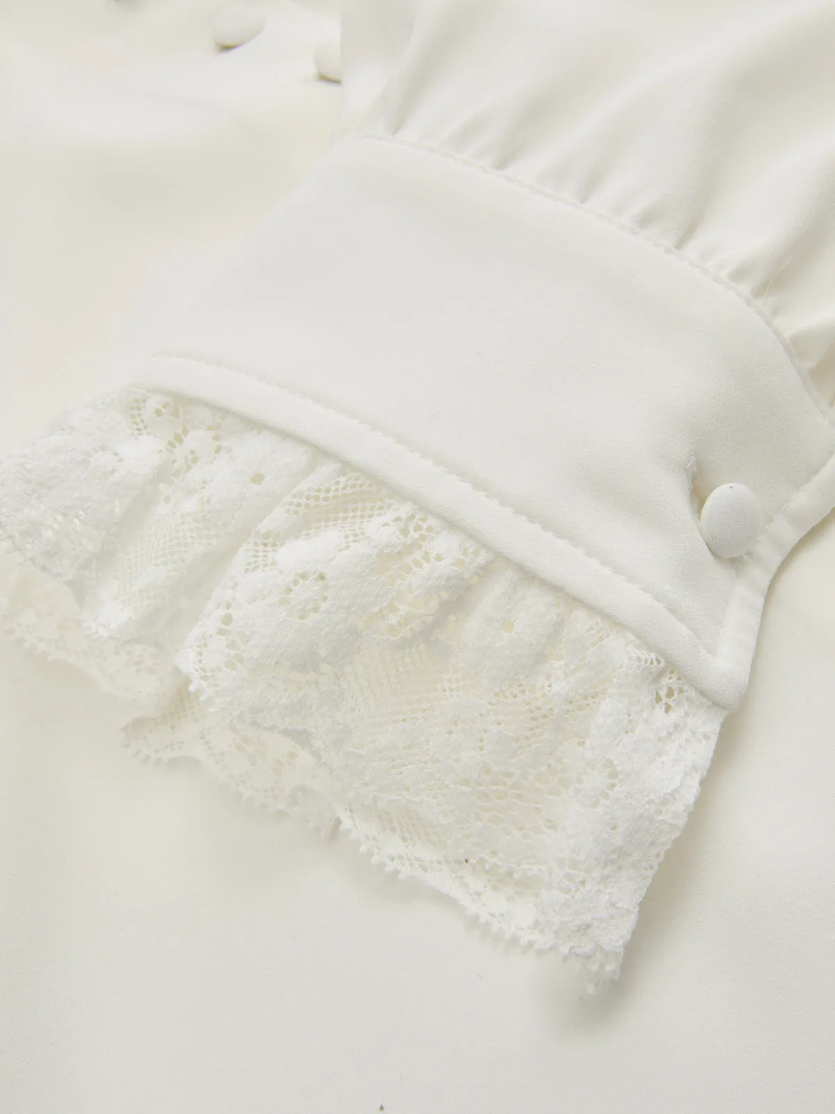 Lace-Trimmed Wide-Collar Blouse sold by COMMENSE product image thumbnail 5